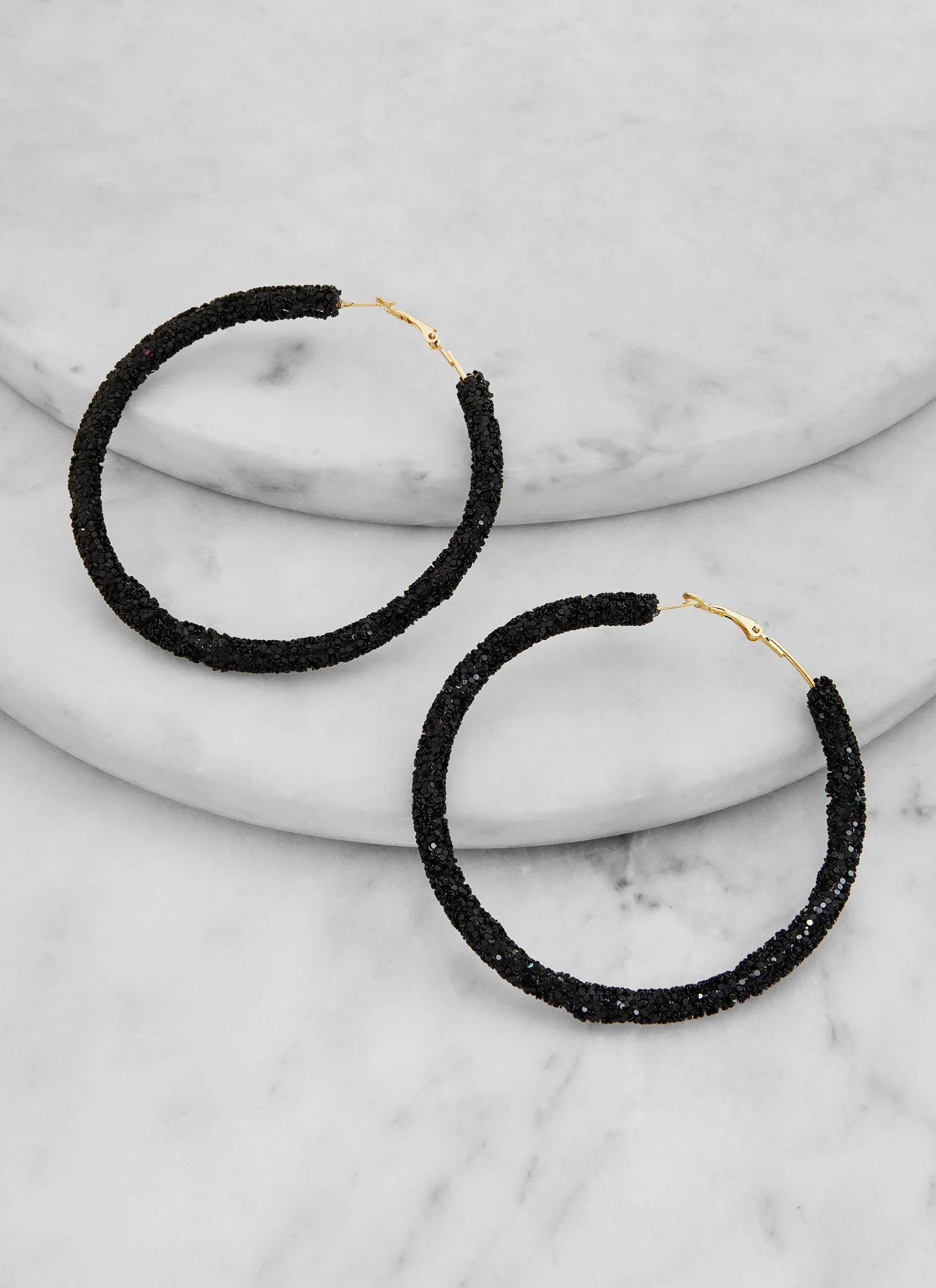 Glitter Oversized Hoop Earrings sold by Rainbow product image thumbnail 2