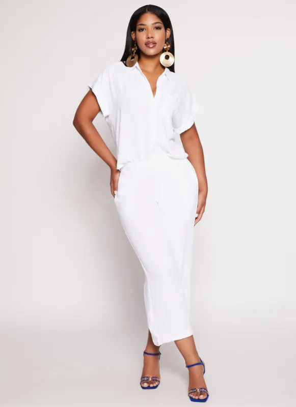 Gauze Knit High Waist Ankle Pants sold by Rainbow