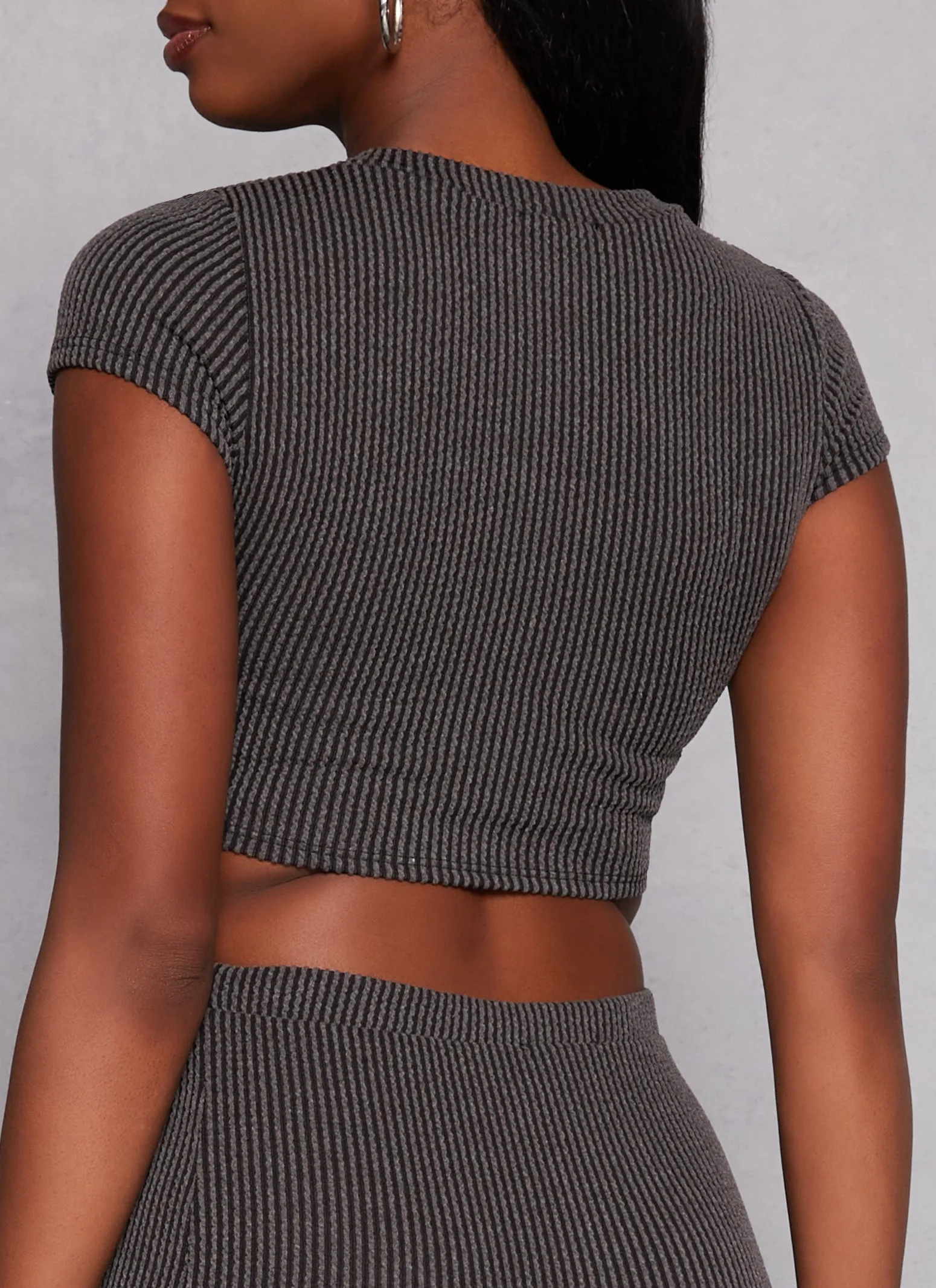 Ribbed Short Sleeve Crop Top sold by Rainbow product image thumbnail 3