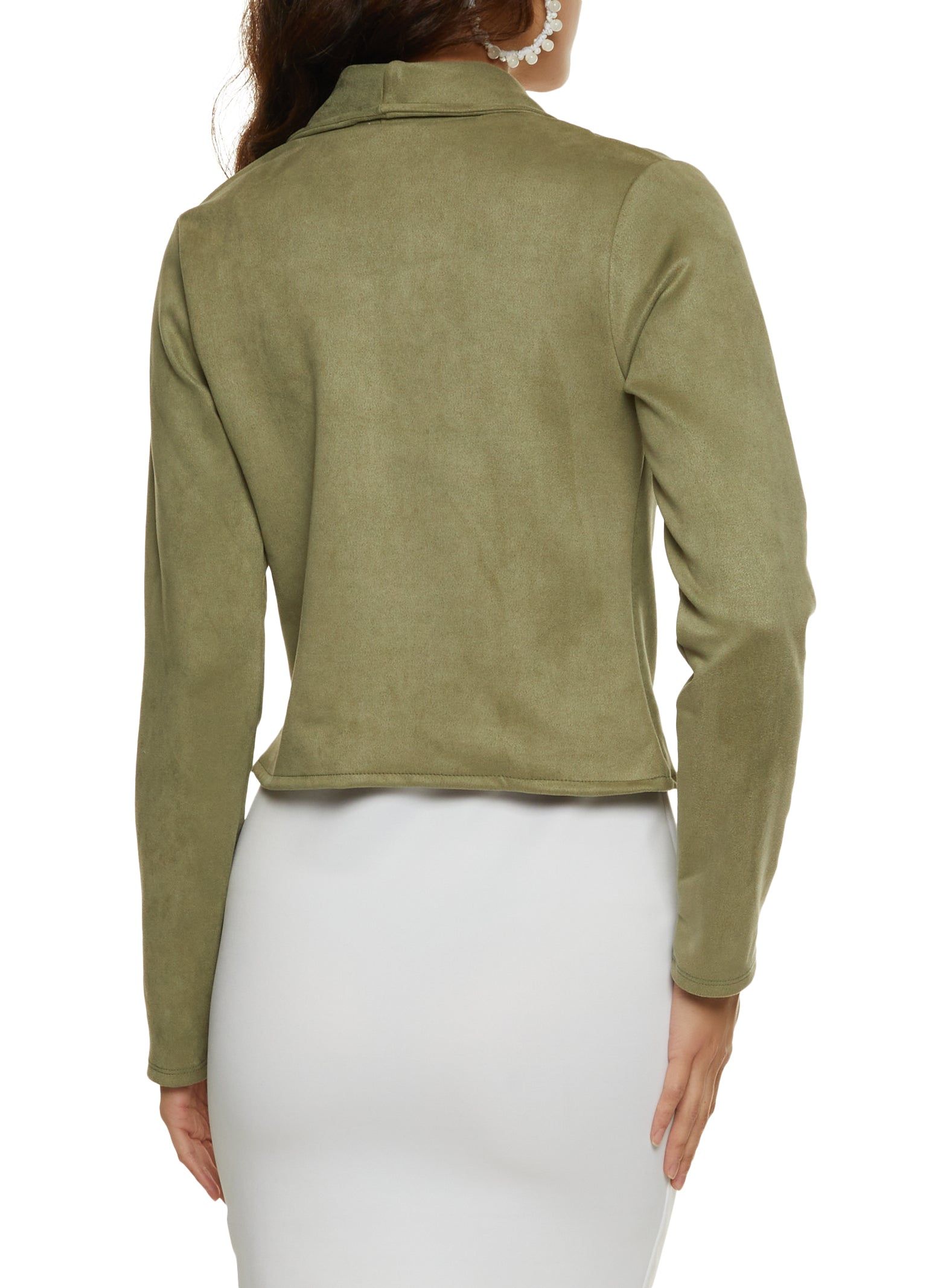 Faux Suede Drape Front Blazer sold by Rainbow product image thumbnail 2