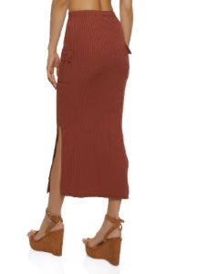 High Waist Cargo Pocket Maxi Skirt sold by Rainbow