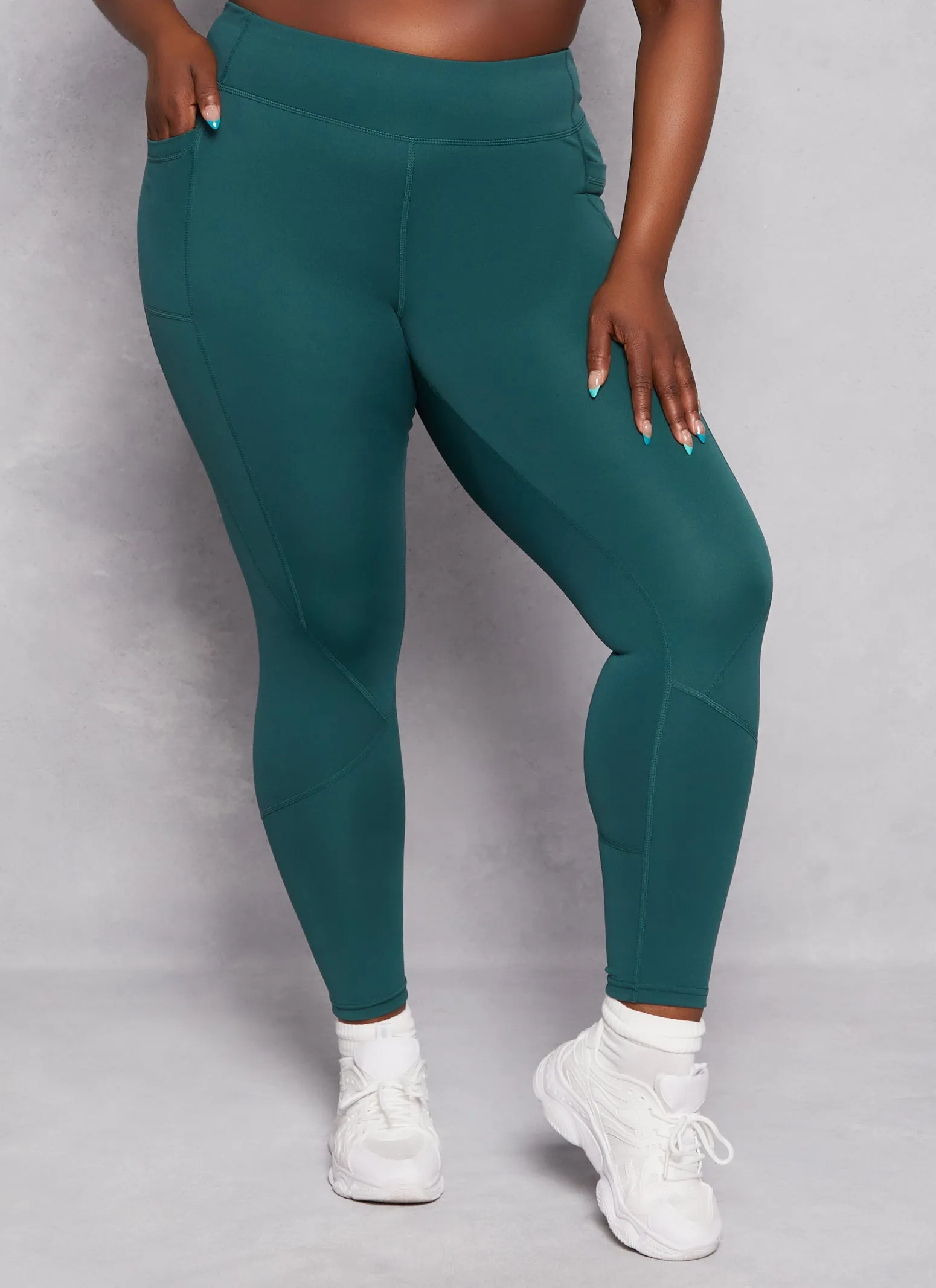 Plus Size Side Pocket High Waist Leggings sold by Rainbow product image thumbnail 2