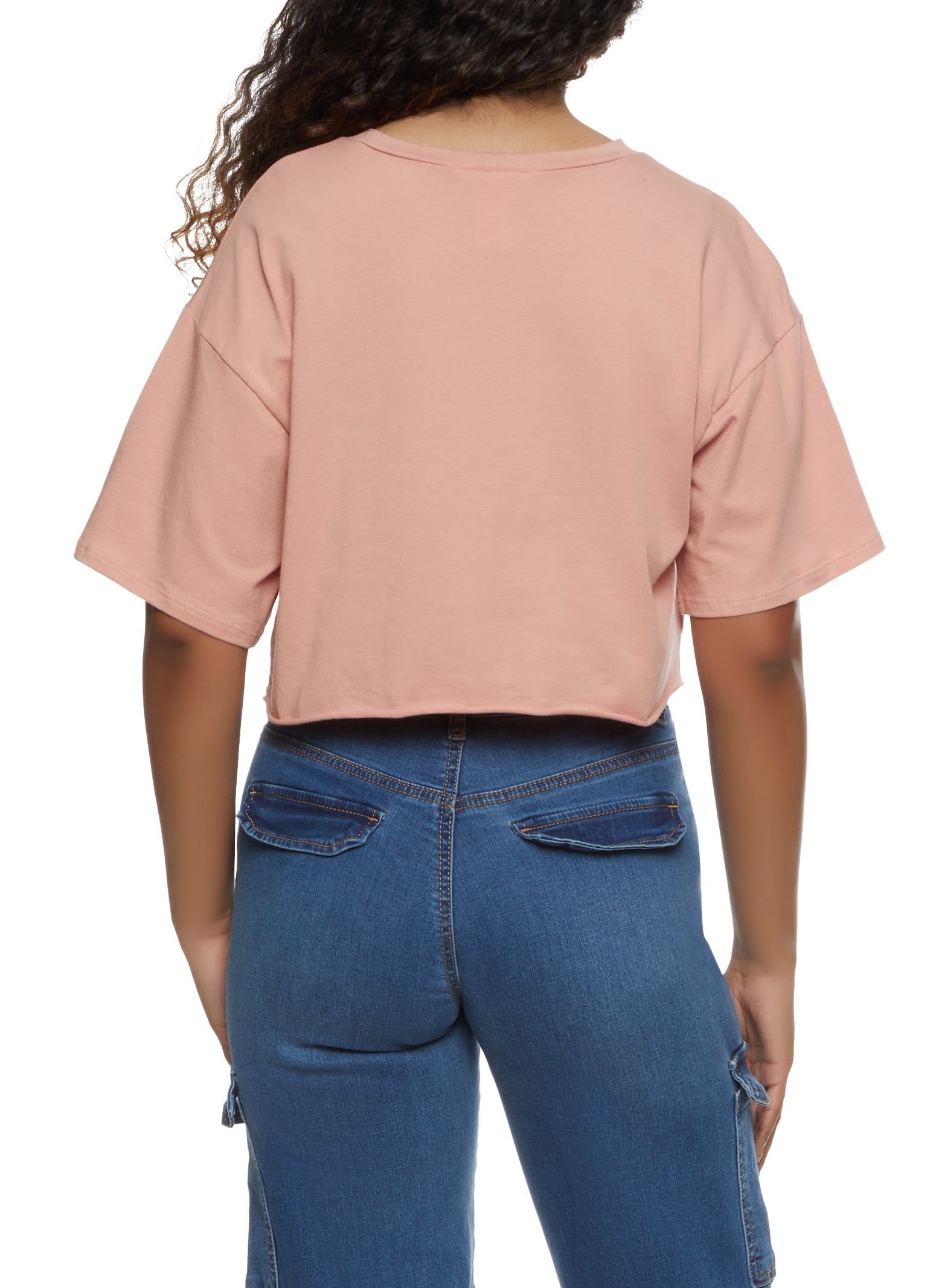 Smile Rhinestone Cropped Graphic Tee sold by Rainbow product image thumbnail 2