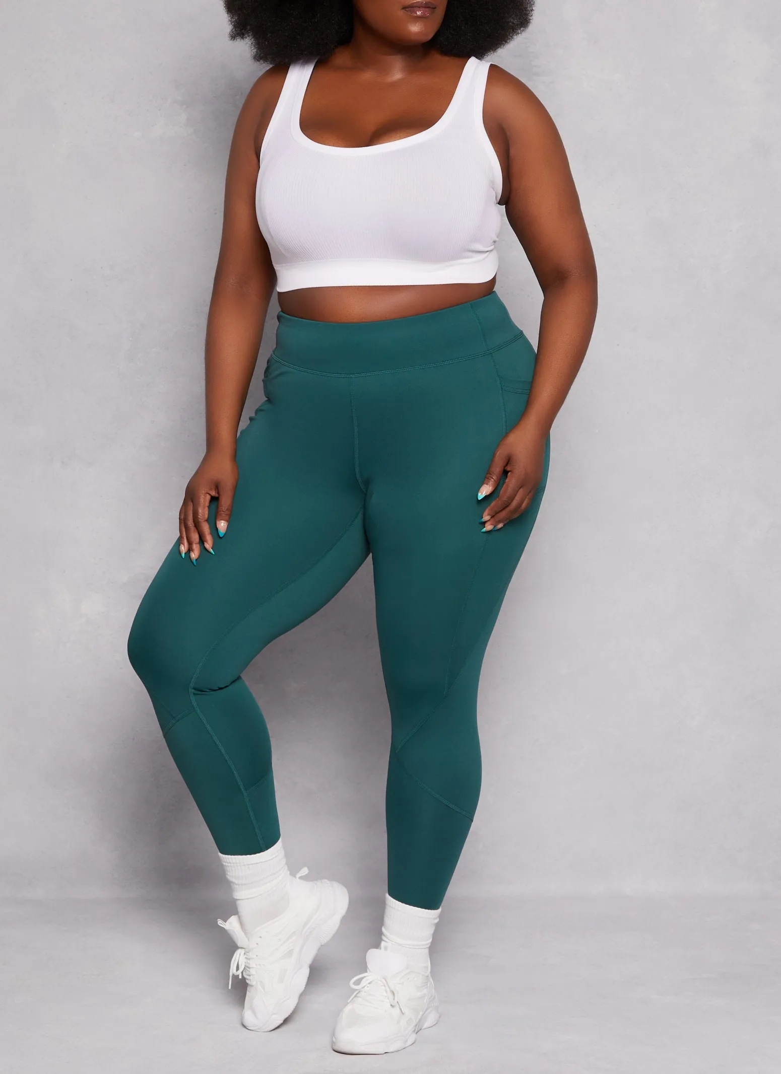 Plus Size Side Pocket High Waist Leggings sold by Rainbow