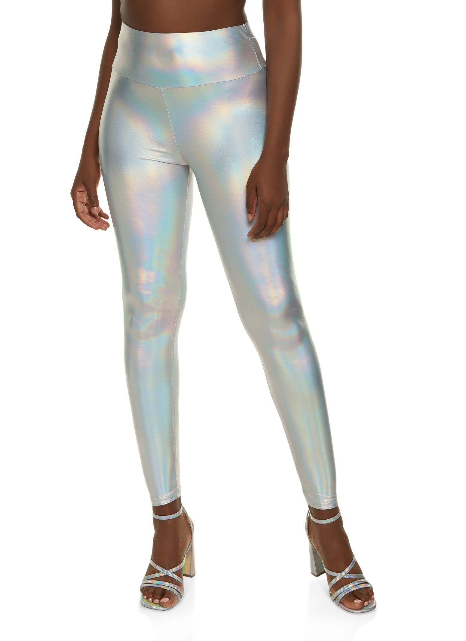 Metallic Wide Band Leggings sold by Rainbow