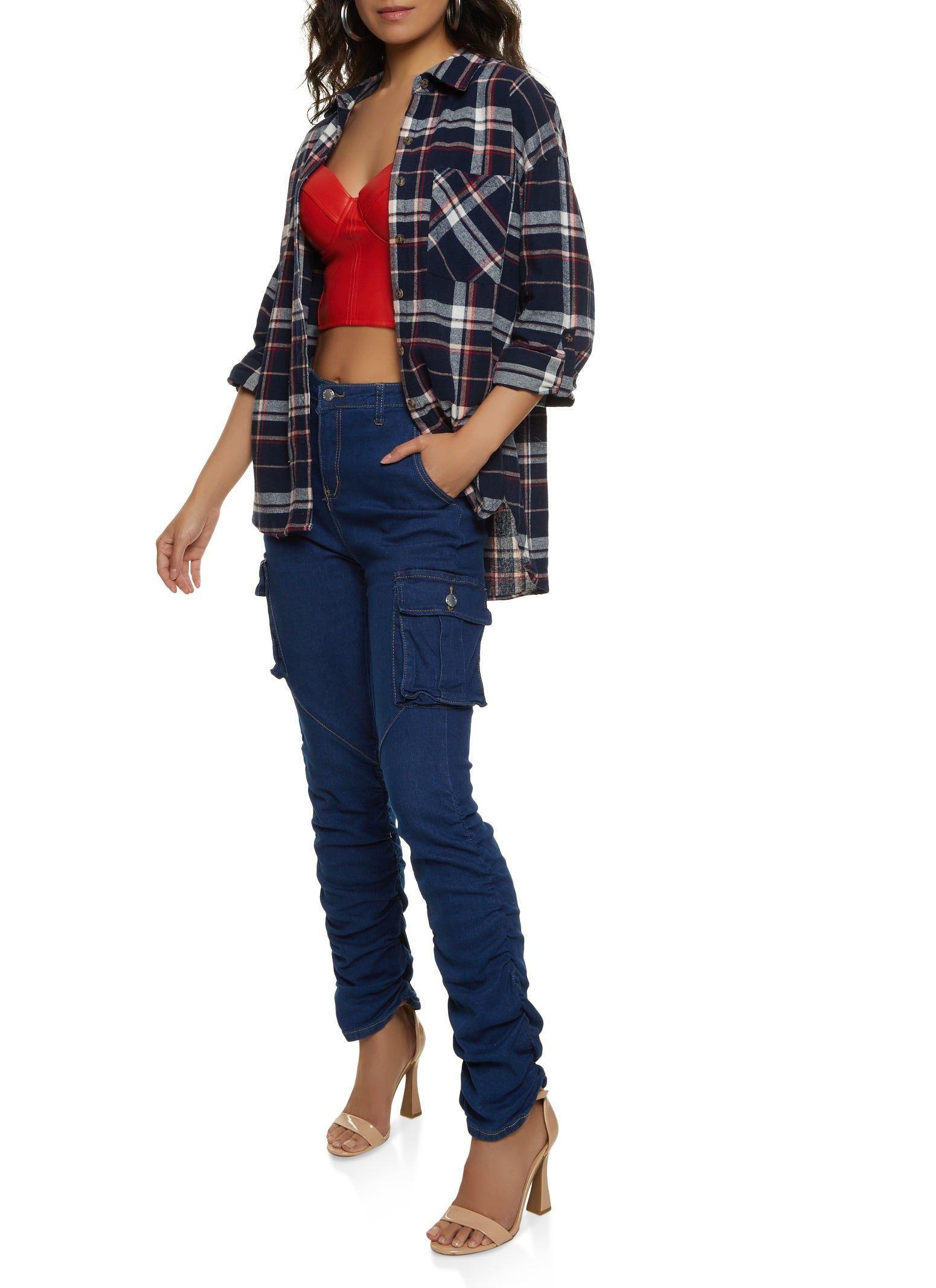 Cargo Pocket Ruched Skinny Jeans sold by Rainbow product image thumbnail 2