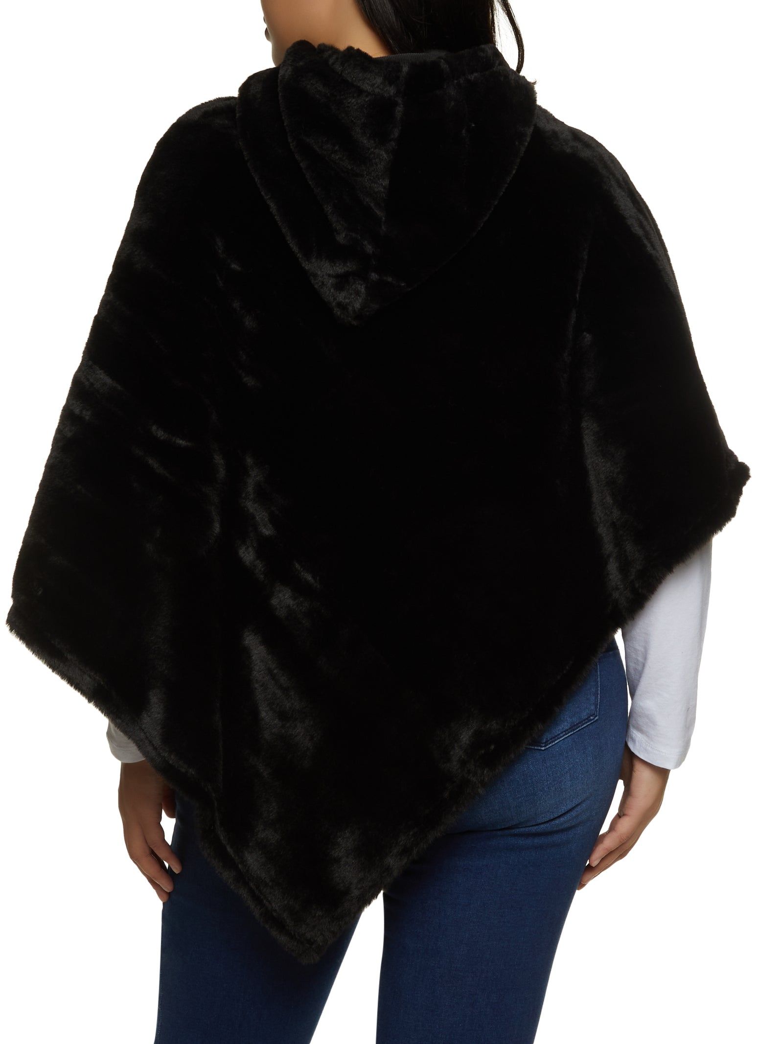 Faux Fur Hooded Poncho sold by Rainbow product image thumbnail 2