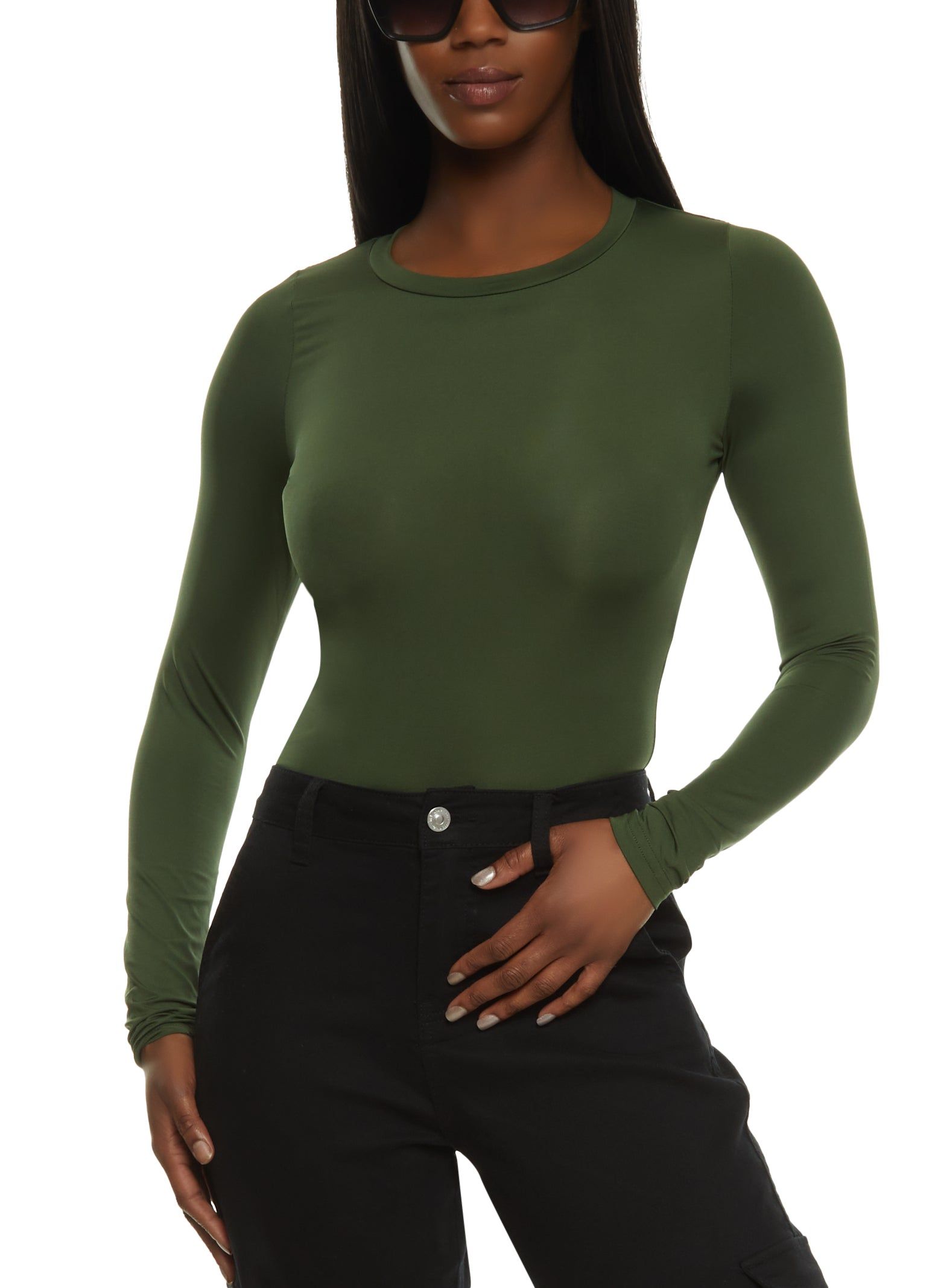 Basic Solid Crew Neck Bodysuit sold by Rainbow product image thumbnail 2