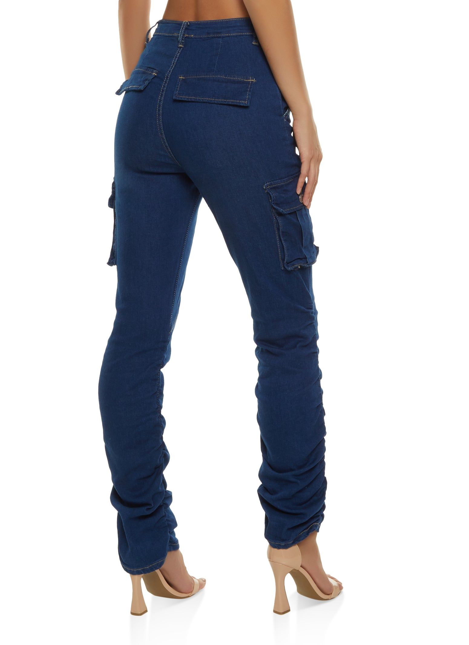 Cargo Pocket Ruched Skinny Jeans sold by Rainbow product image thumbnail 3