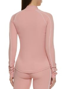 Mock Neck Contrast Piping Track Jacket sold by Rainbow