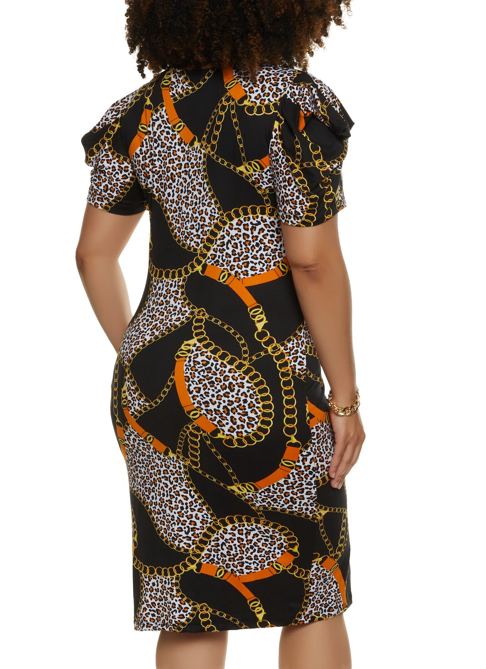 Plus Size Mixed Print Midi Dress sold by Rainbow product image thumbnail 3