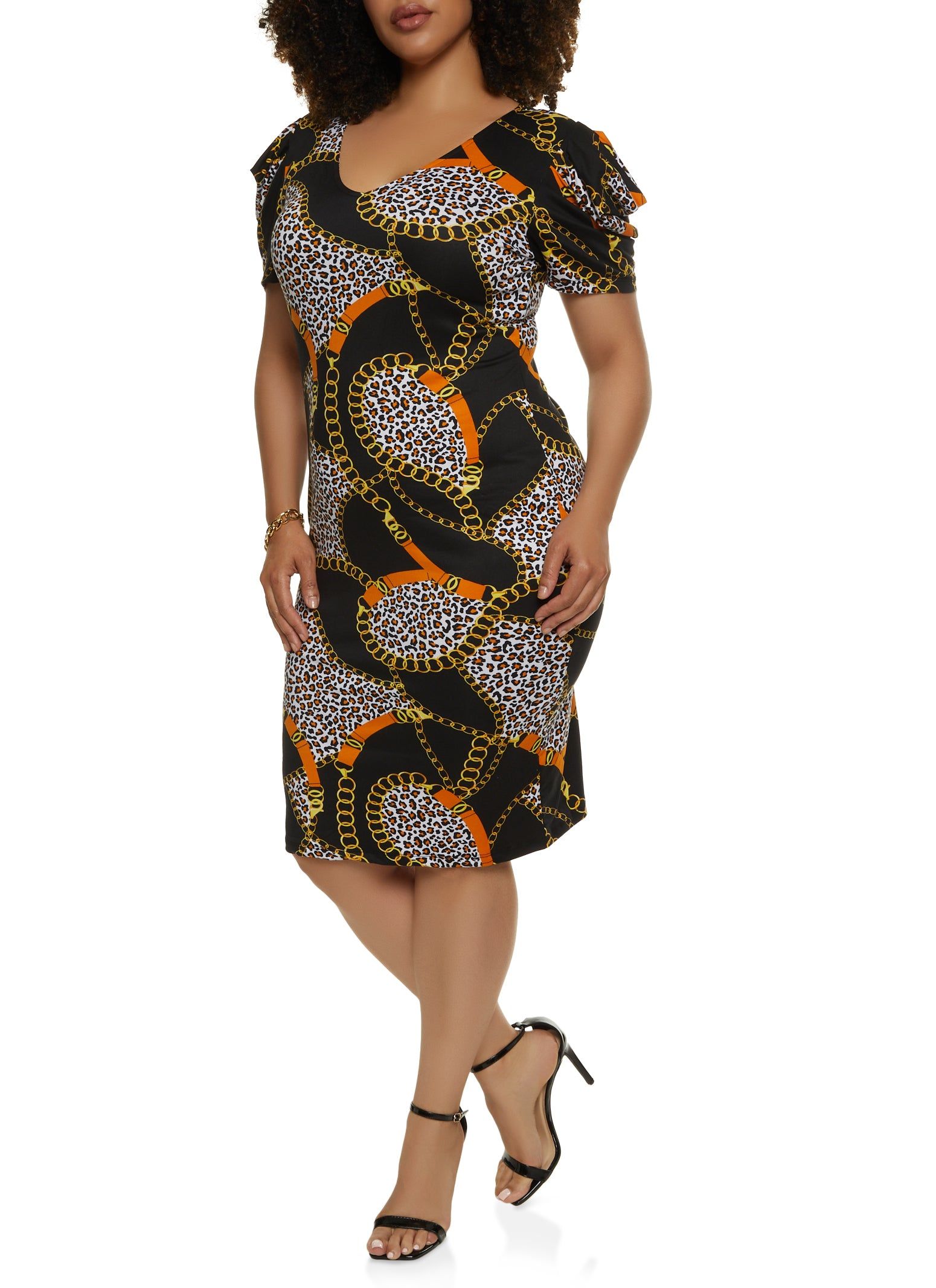 Plus Size Mixed Print Midi Dress sold by Rainbow product image thumbnail 2