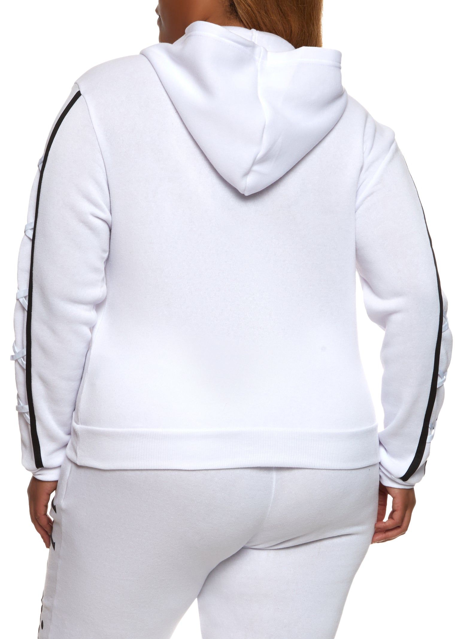 Plus Size Baby Girl Lace Up Detail Pullover Hoodie sold by Rainbow product image thumbnail 3