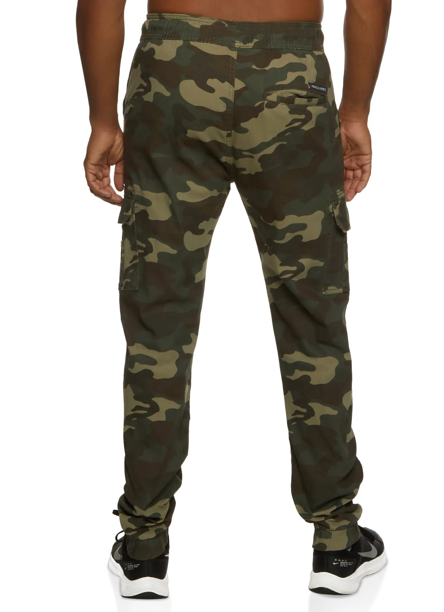 Mens Twill Camo Drawstring Cargo Pocket Joggers sold by Rainbow product image thumbnail 2