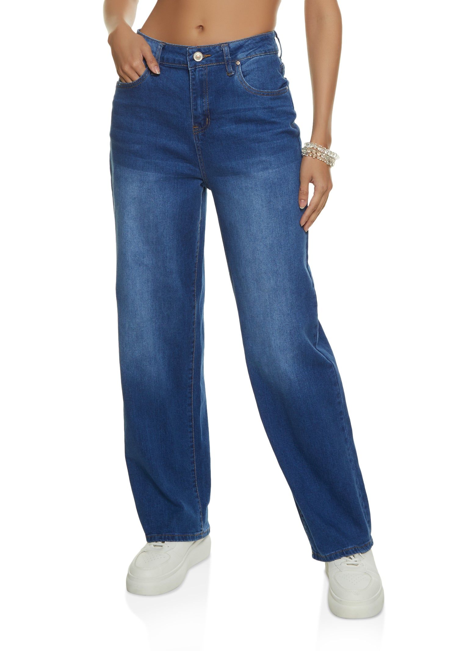 WAX High Waist Straight Wide Leg Jeans sold by Rainbow