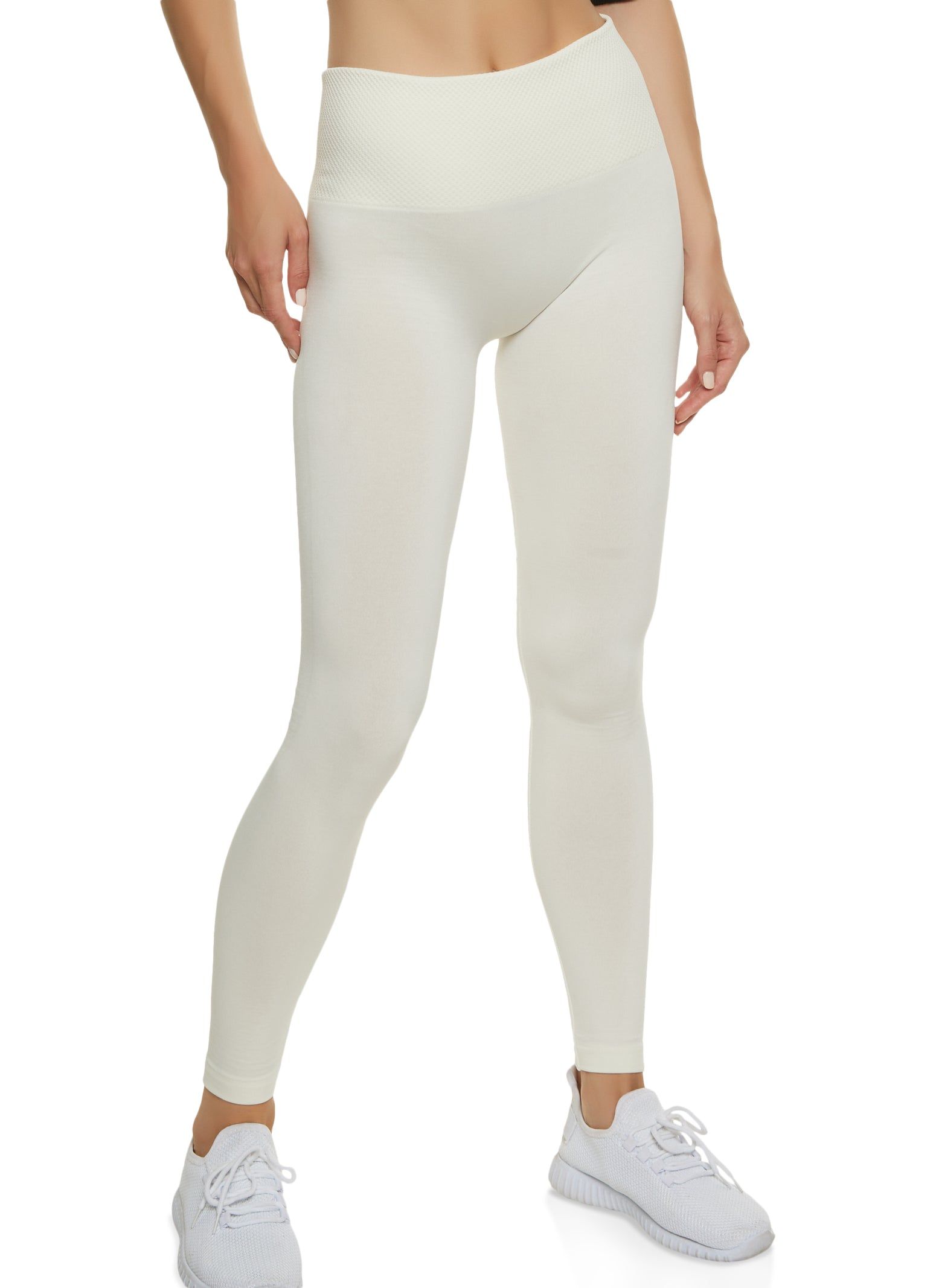 Textured Waistband High Waist Leggings sold by Rainbow