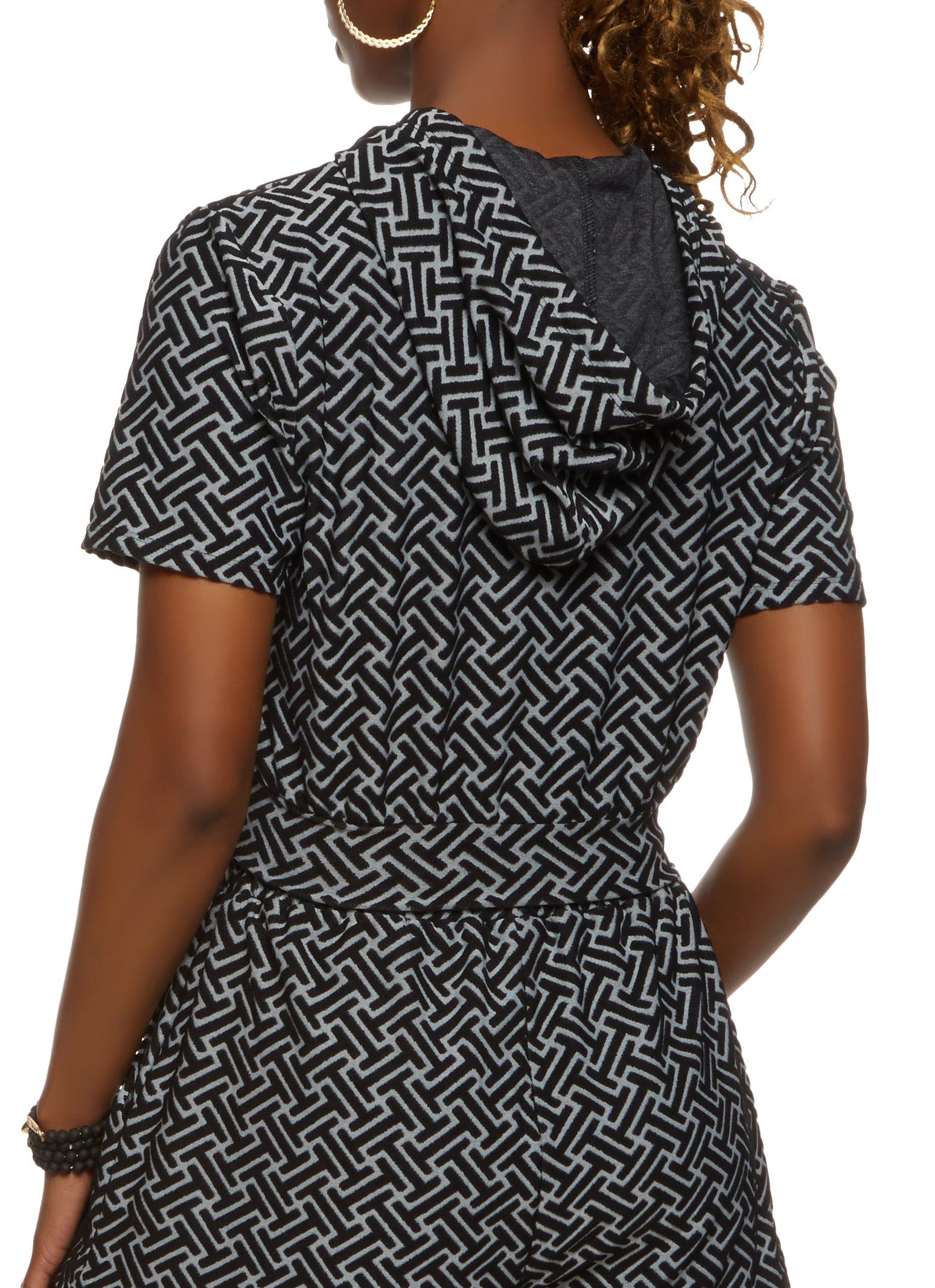 Zip Front Short Sleeve Hoodie sold by Rainbow product image thumbnail 3