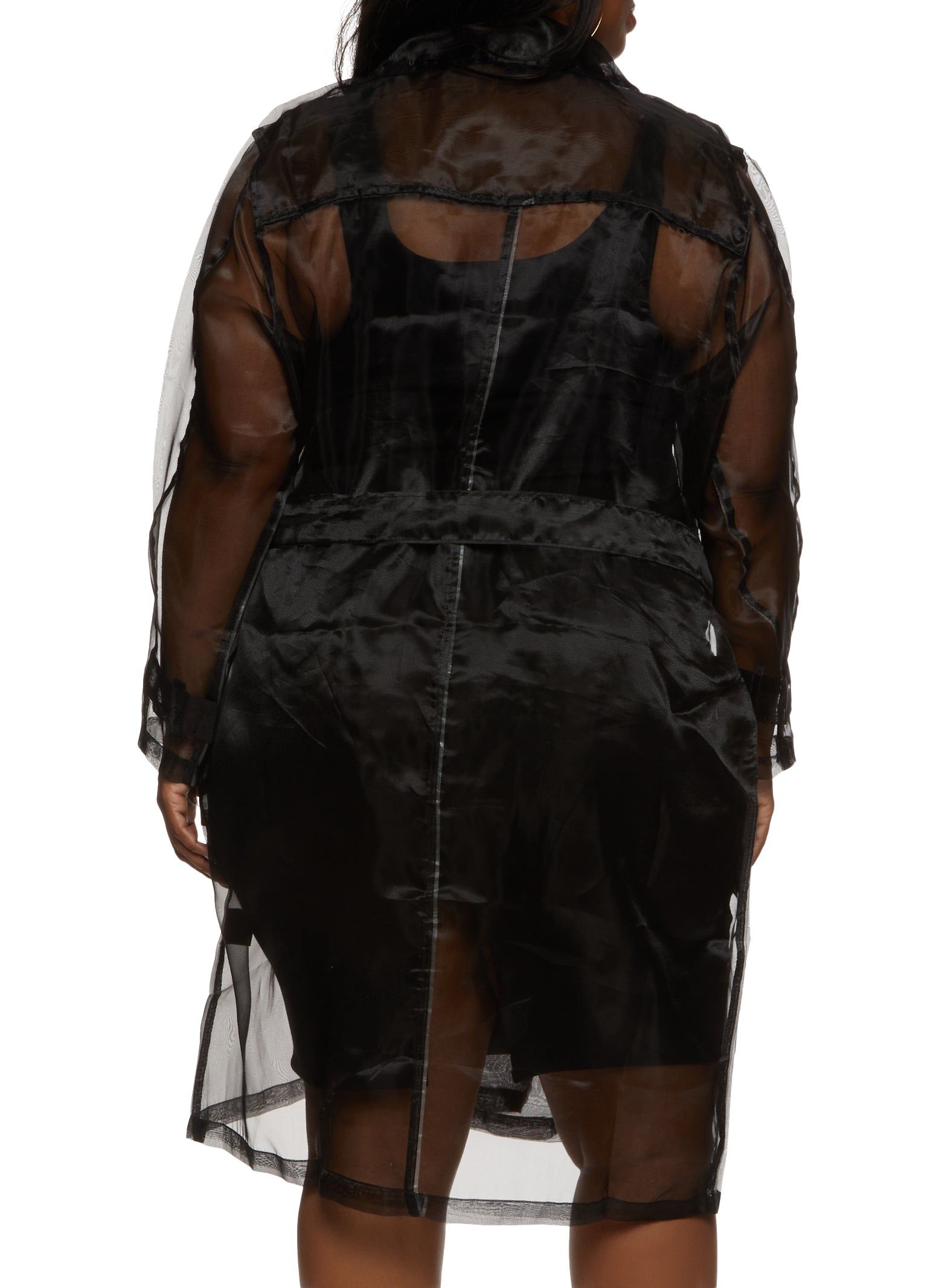 Plus Size Organza Trench Coat sold by Rainbow product image thumbnail 3