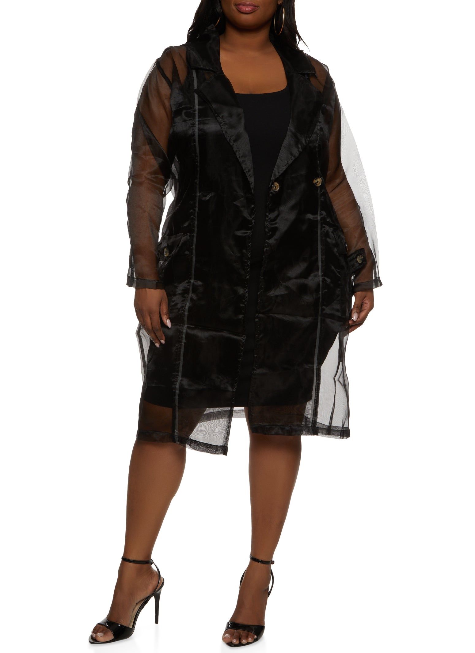 Plus Size Organza Trench Coat sold by Rainbow product image thumbnail 2