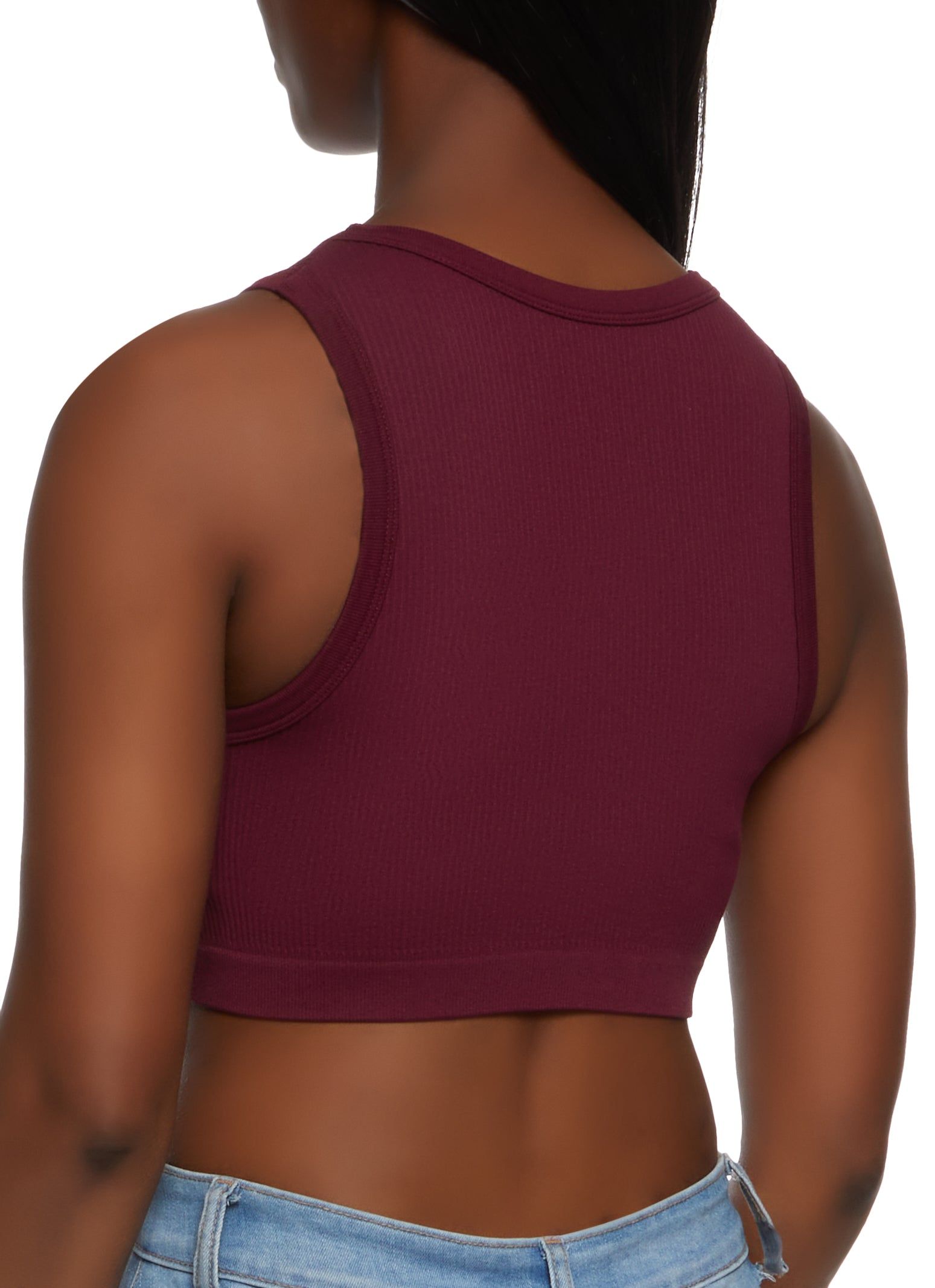 Seamless Compression Ribbed Cropped Tank Top sold by Rainbow product image thumbnail 2