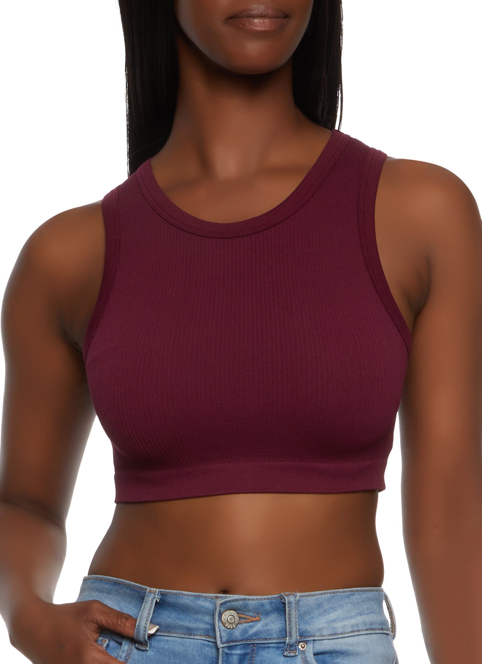 Seamless Compression Ribbed Cropped Tank Top sold by Rainbow