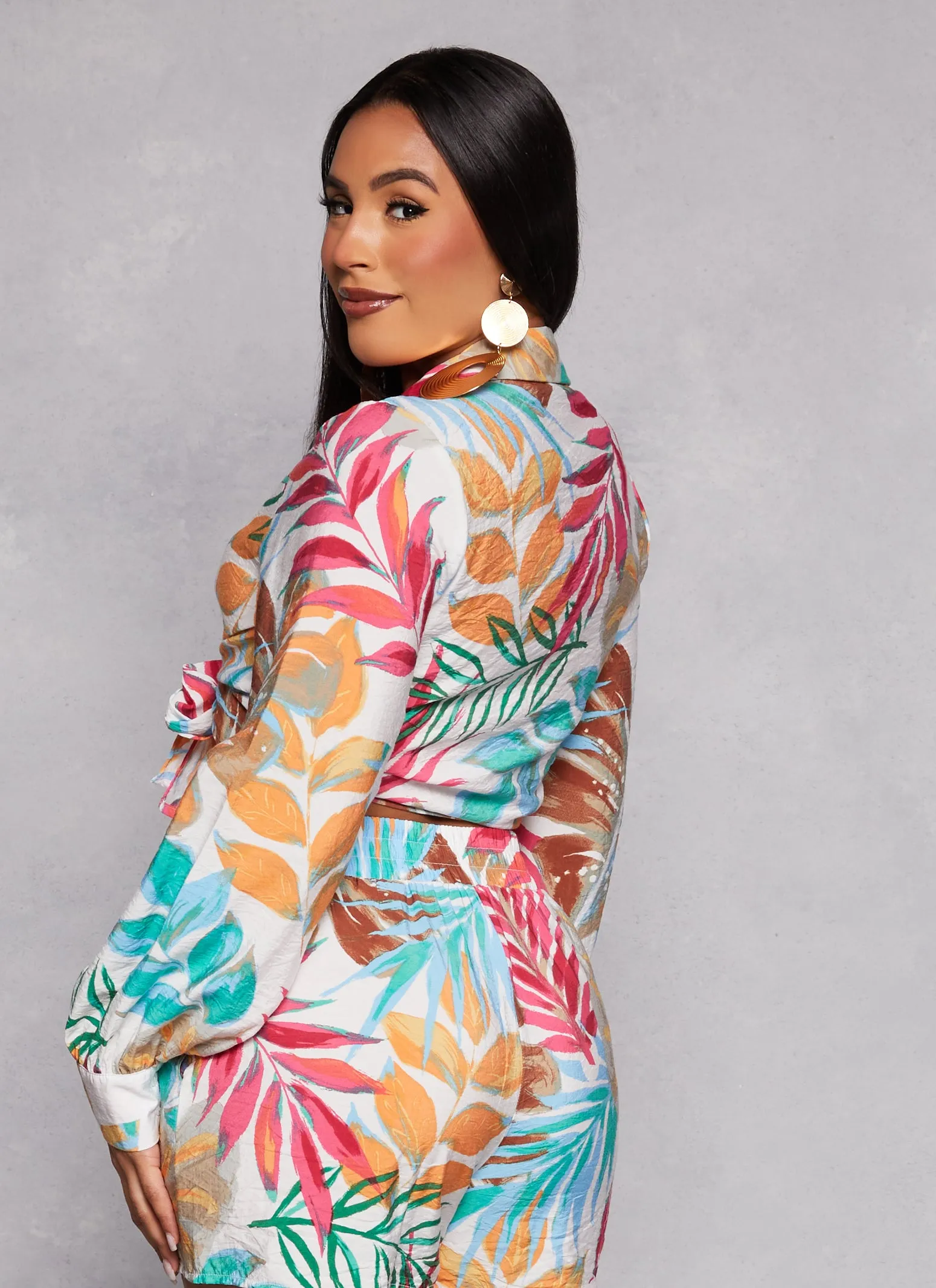 Tropical Floral Print Tie Front Top sold by Rainbow product image thumbnail 3