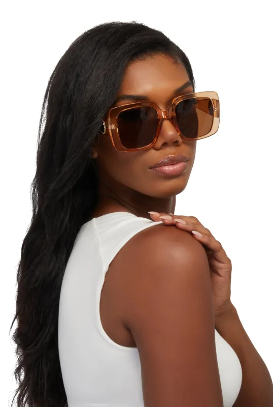 Oversized Square Frame Sunglasses sold by Rainbow
