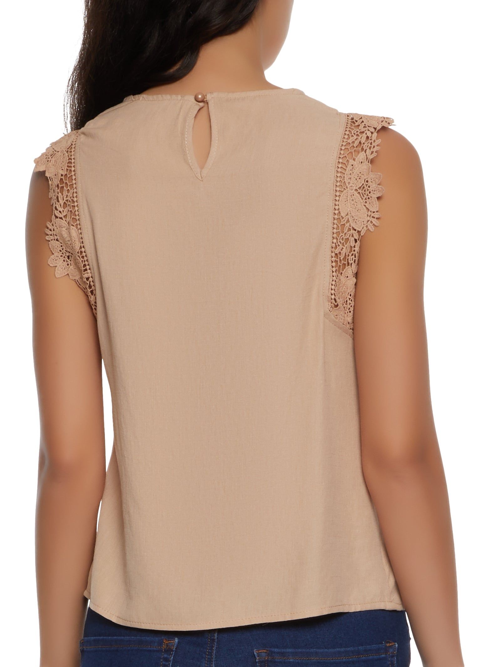 Sleeveless Floral Crochet Trim Blouse sold by Rainbow product image thumbnail 2