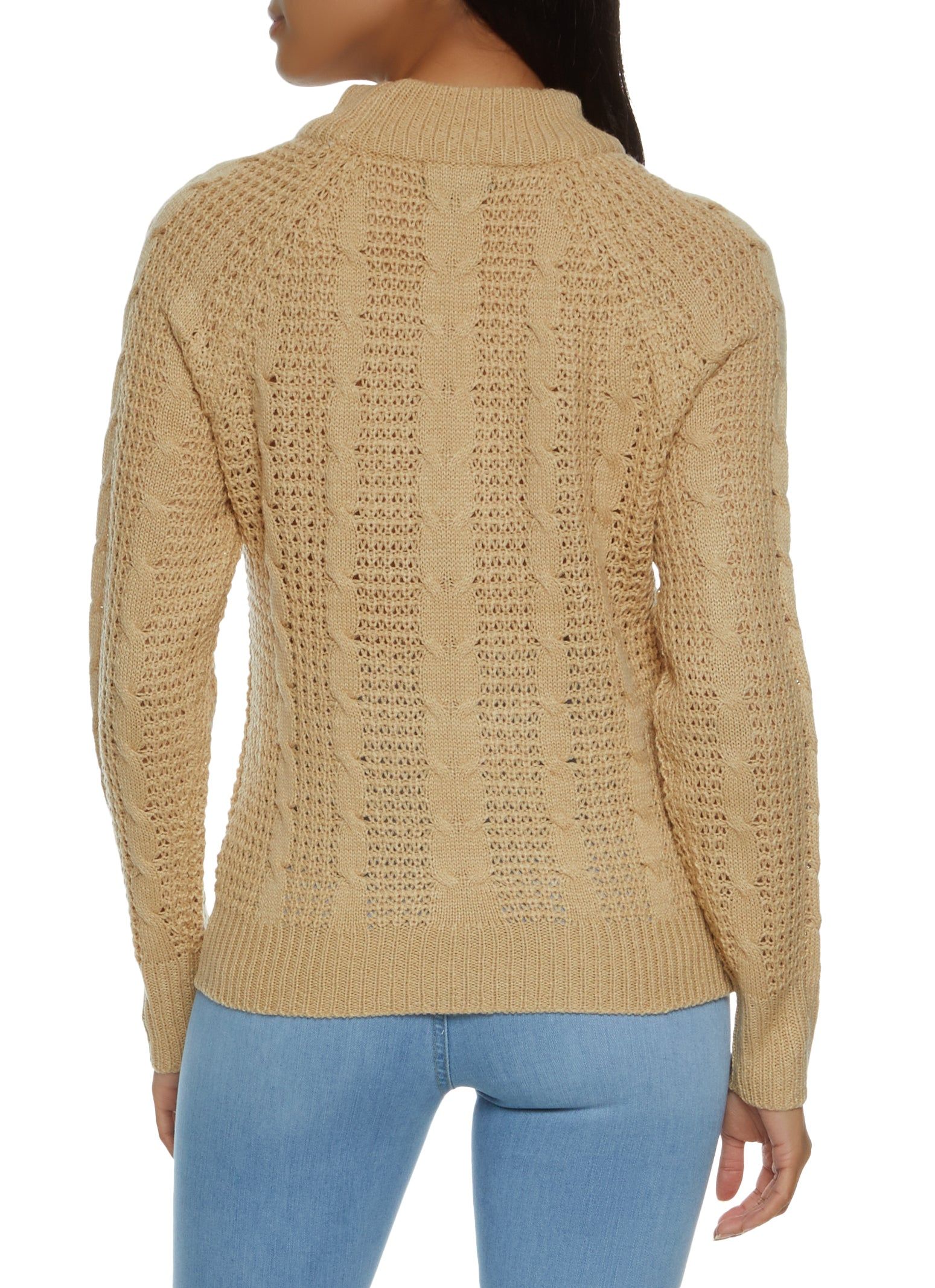 Mock Neck Cable Knit Sweater sold by Rainbow product image thumbnail 2