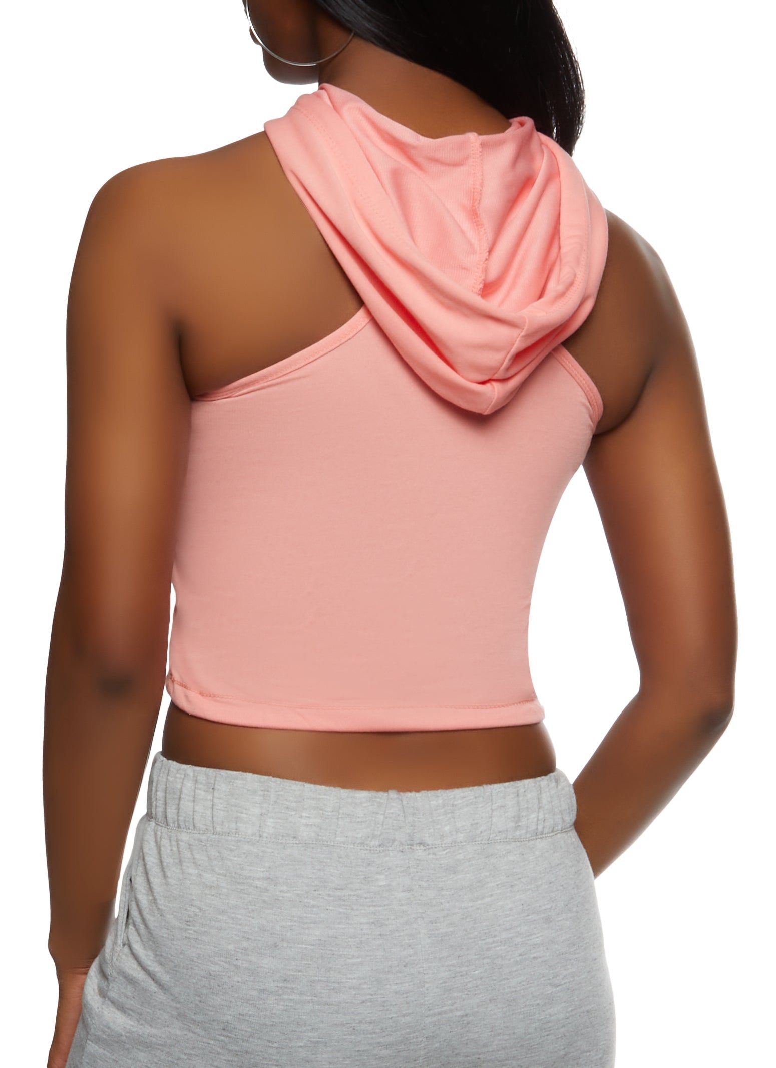 Hooded Drawstring Cropped Tank Top sold by Rainbow product image thumbnail 3