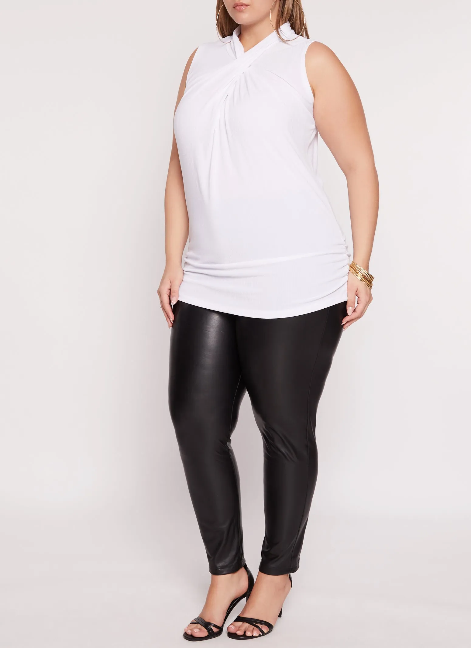 Plus Size Rib Knit Twist Neck Tank Top sold by Rainbow product image thumbnail 2