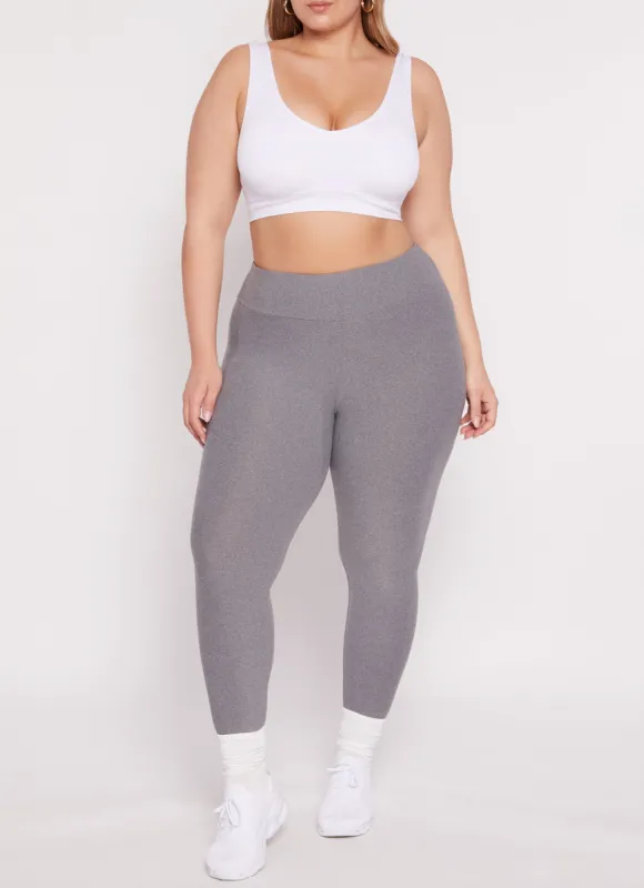 Plus Size High Waisted Basic Leggings sold by Rainbow
