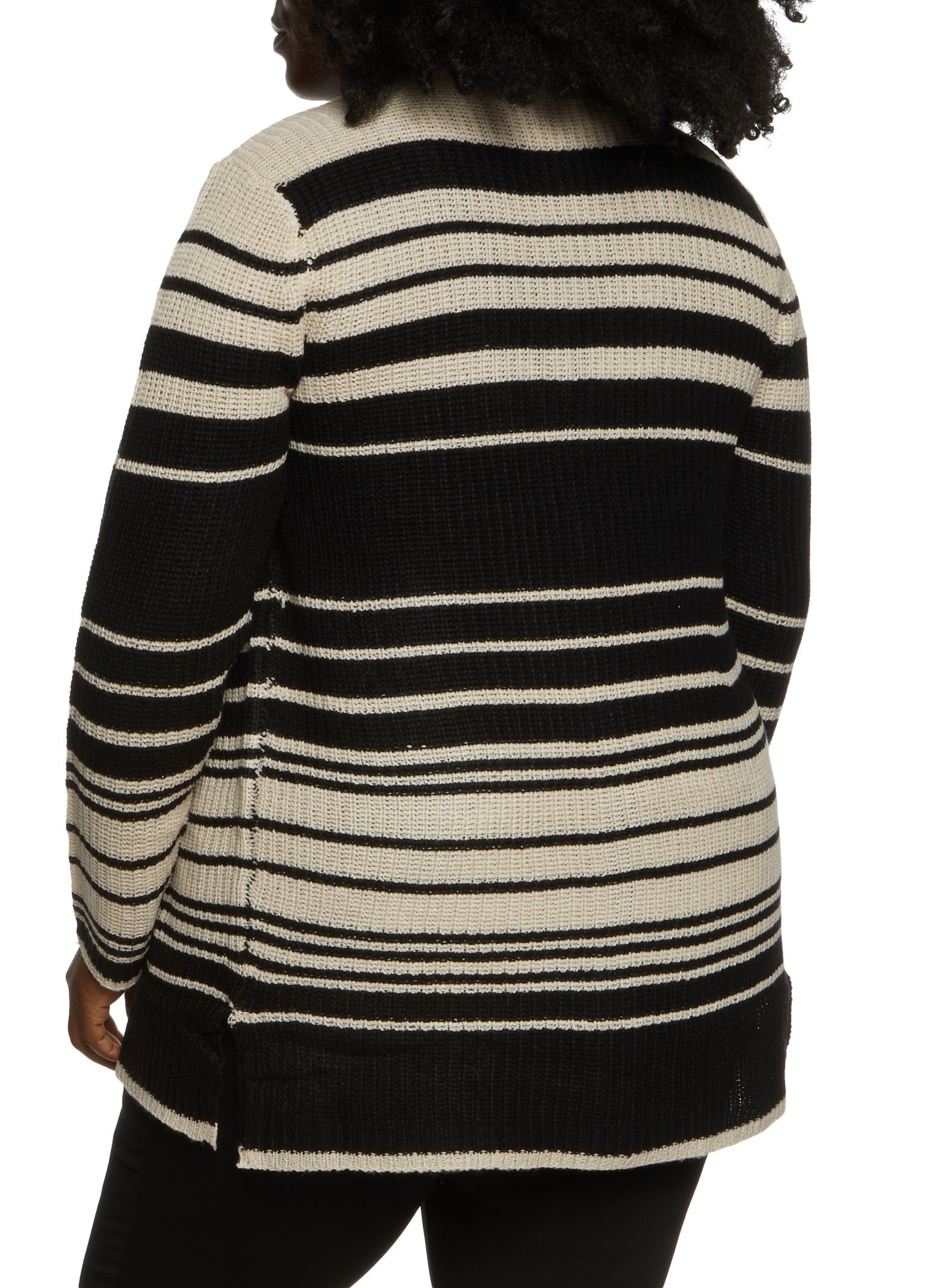 Plus Size Striped Open Front Cardigan sold by Rainbow product image thumbnail 2
