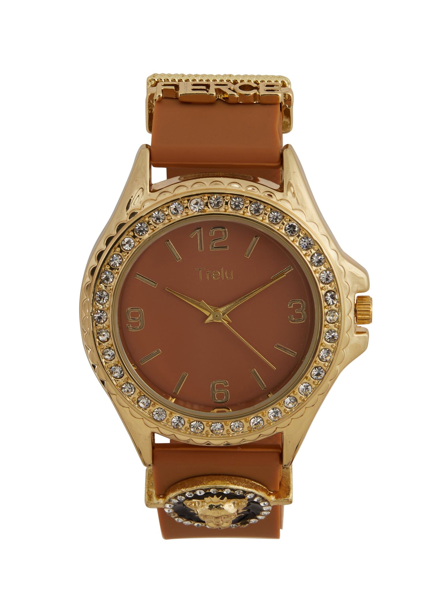 Fierce Charm Rhinestone Trim Watch sold by Rainbow