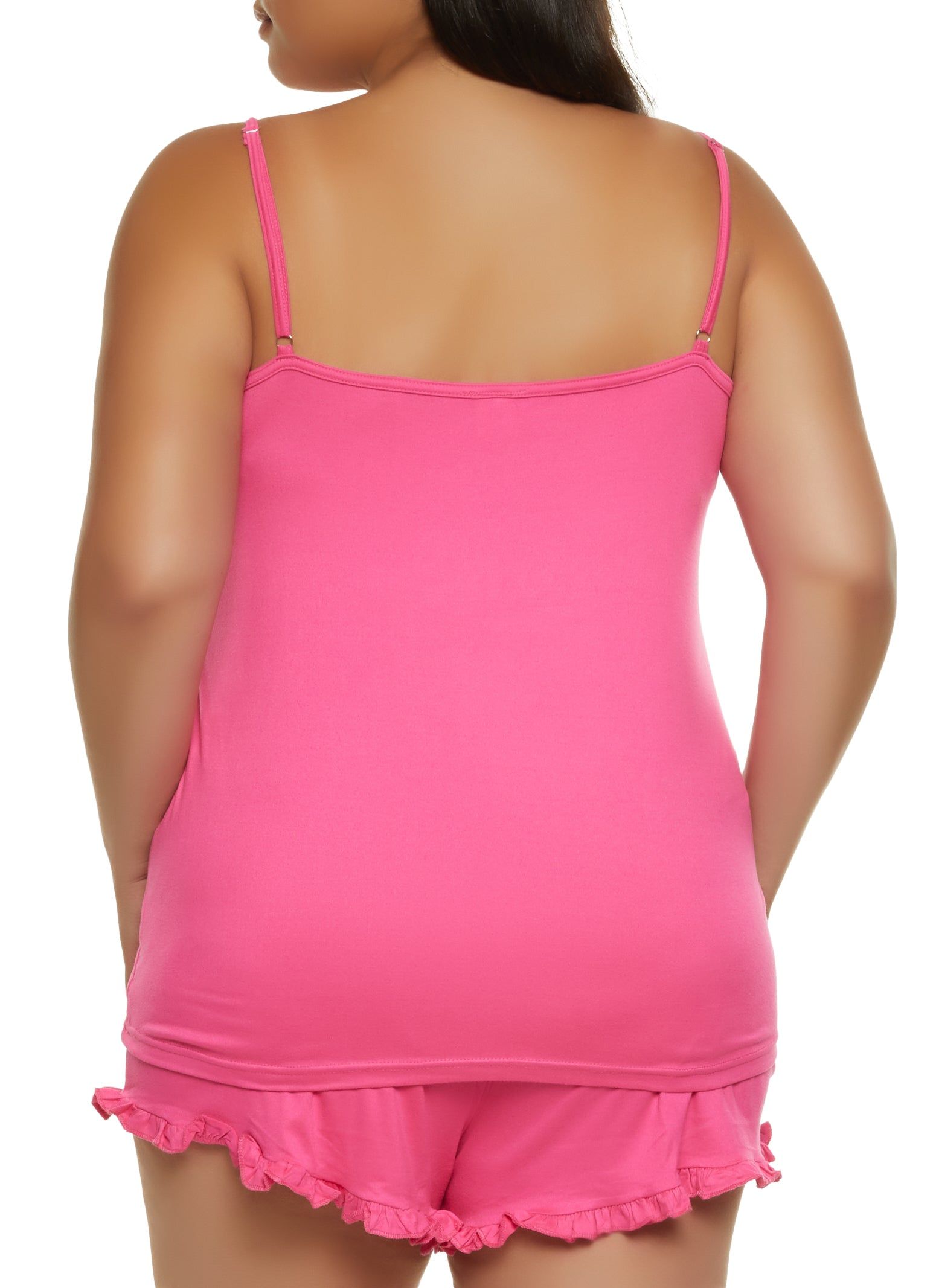 Plus Size Kiss Me Goodnight Pajama Cami and Shorts with Robe sold by Rainbow product image thumbnail 5