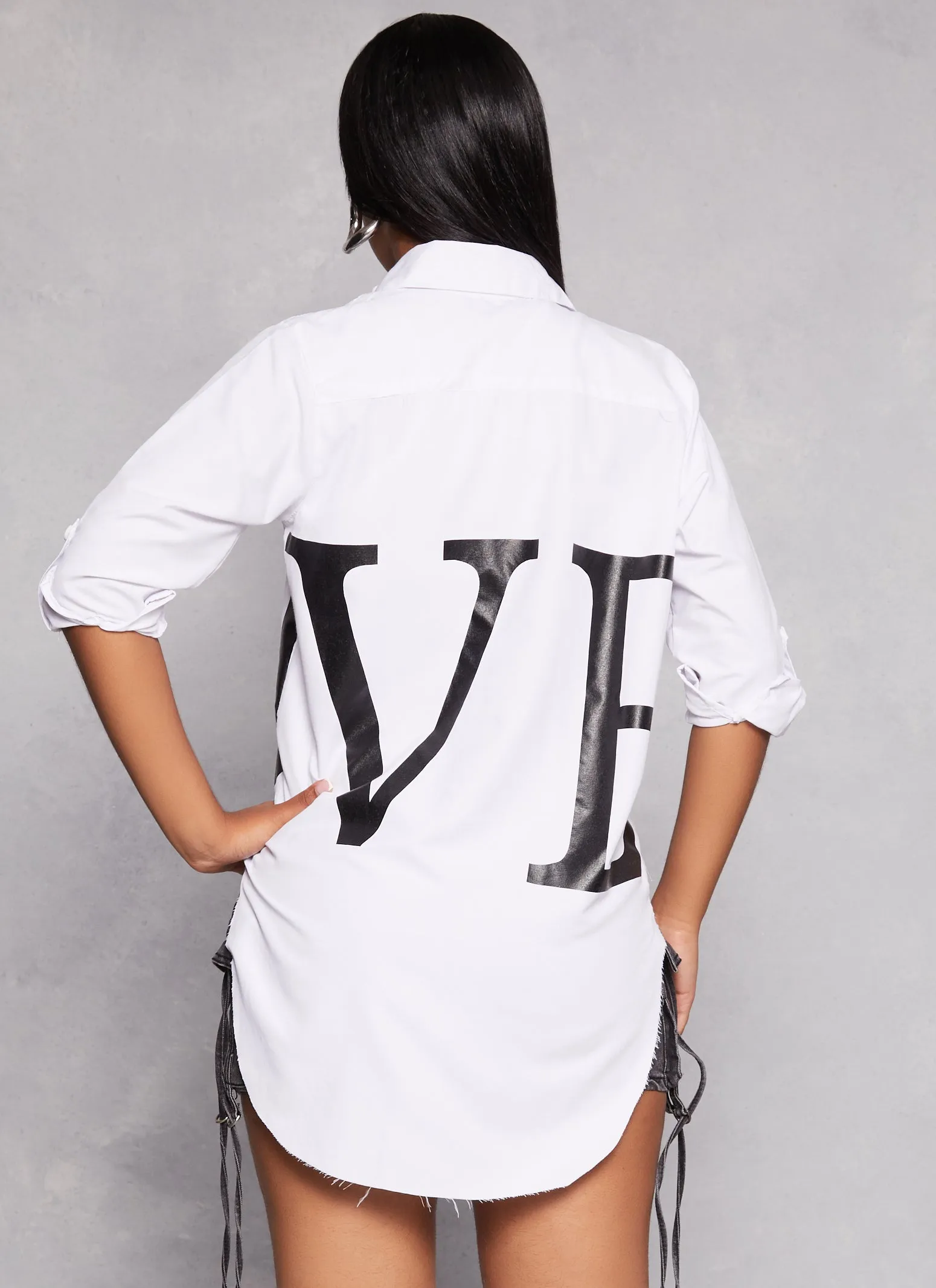 Love Graphic Button Front Shirt sold by Rainbow product image thumbnail 3