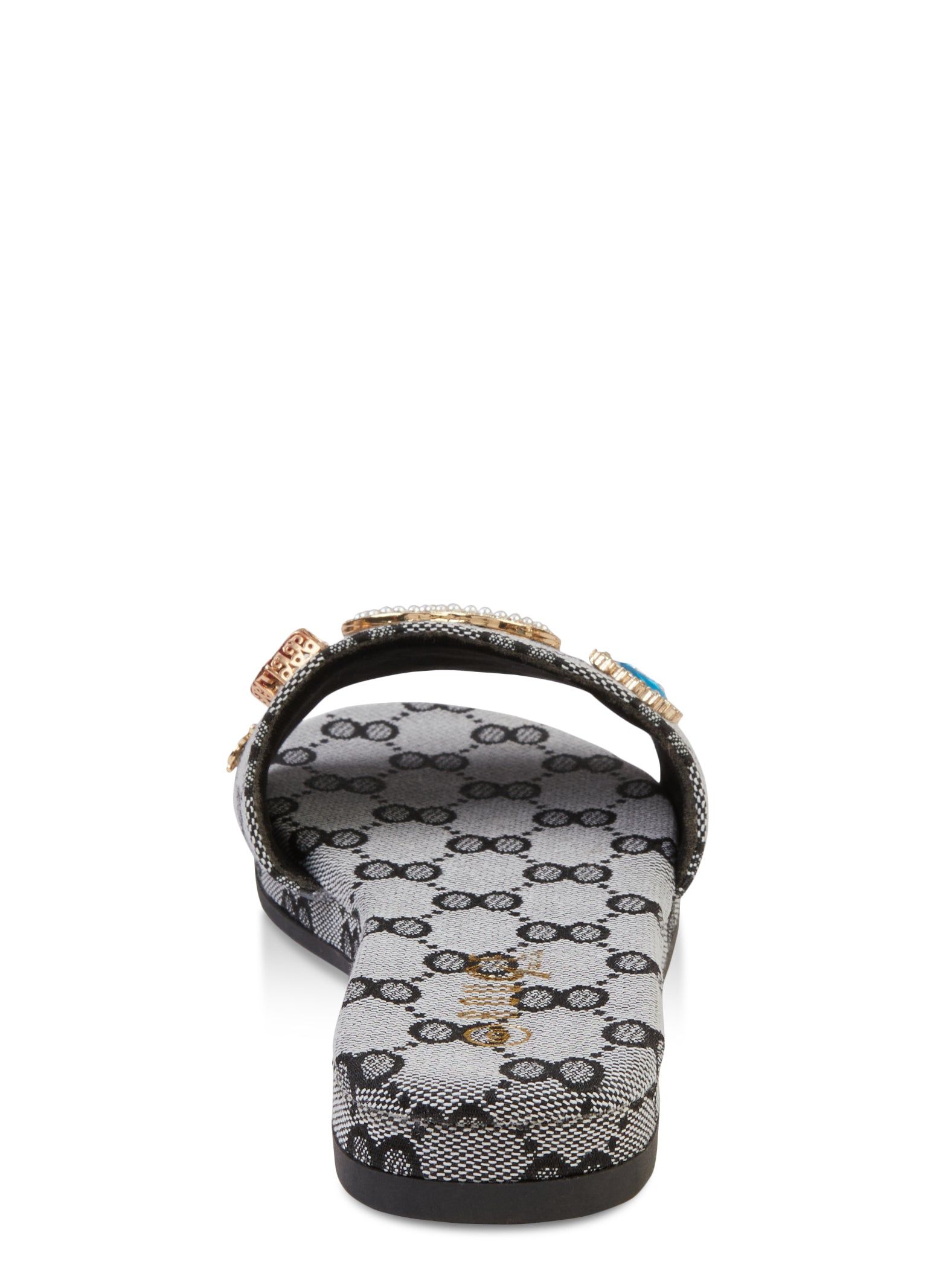 Faux Pearl Rhinestone Embellished Slide Sandals sold by Rainbow product image thumbnail 3