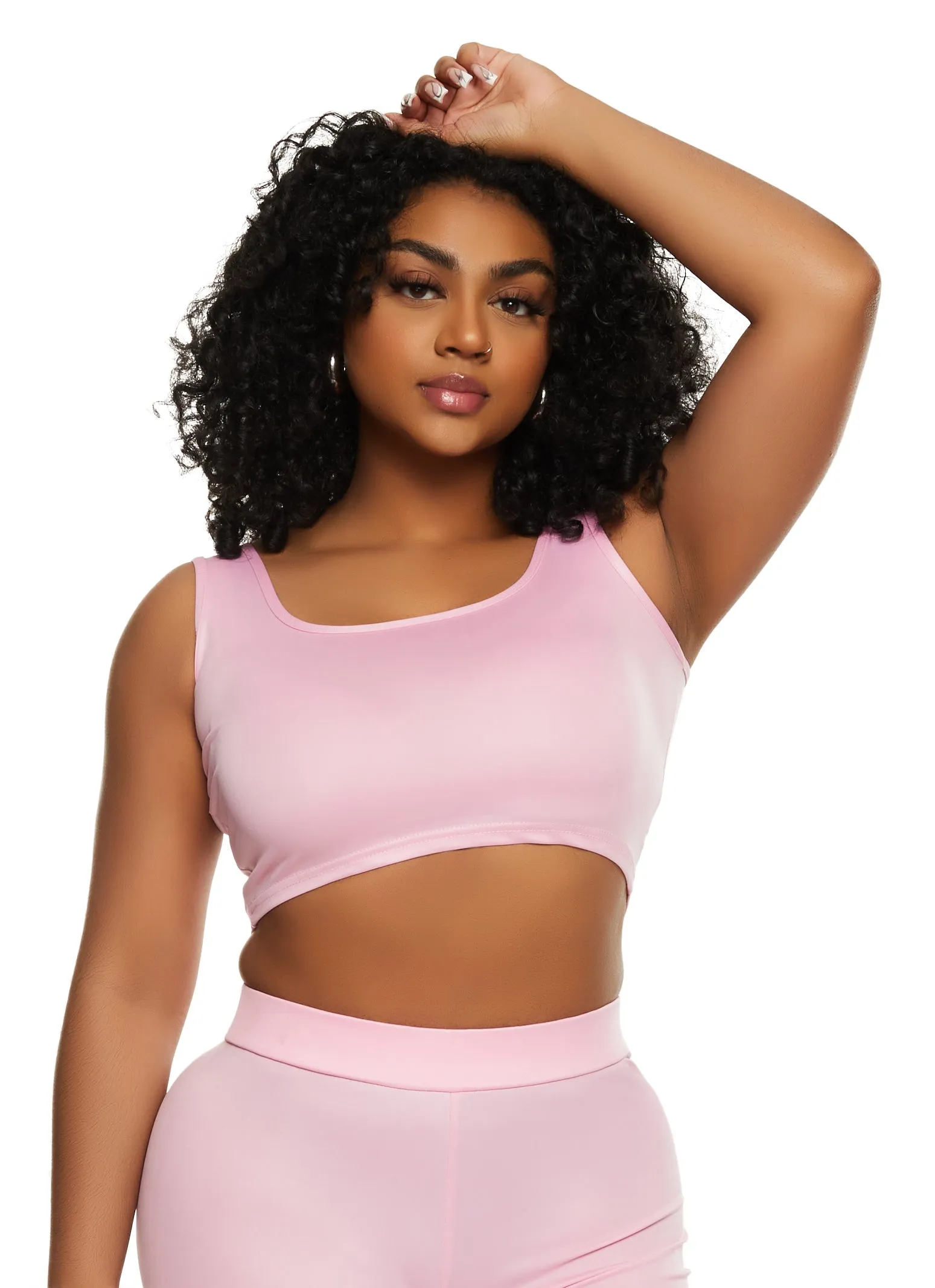 Leather Look Cropped Tank Top sold by Rainbow