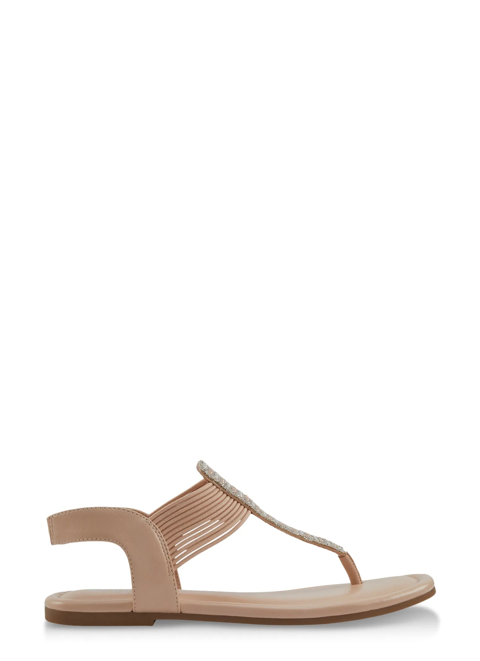 Rhinestone Faux Pearl Detail Corded Thong Sandals sold by Rainbow product image thumbnail 2