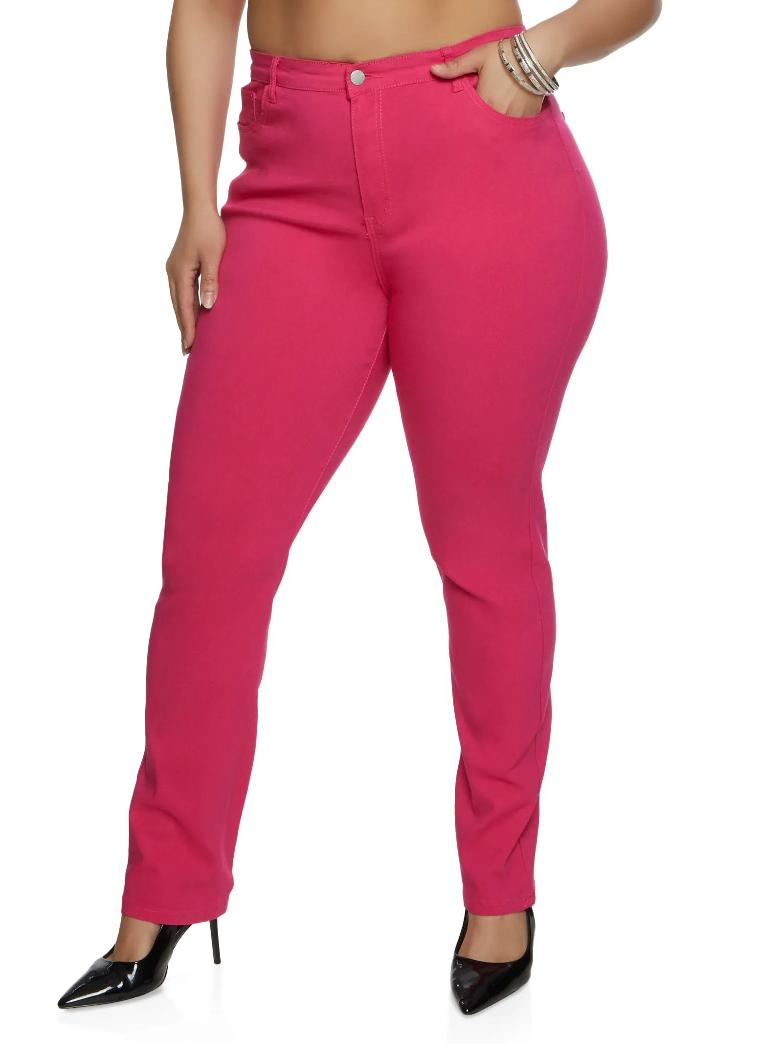 Plus Size Daisy High Waist Slim Fit Pants sold by Rainbow