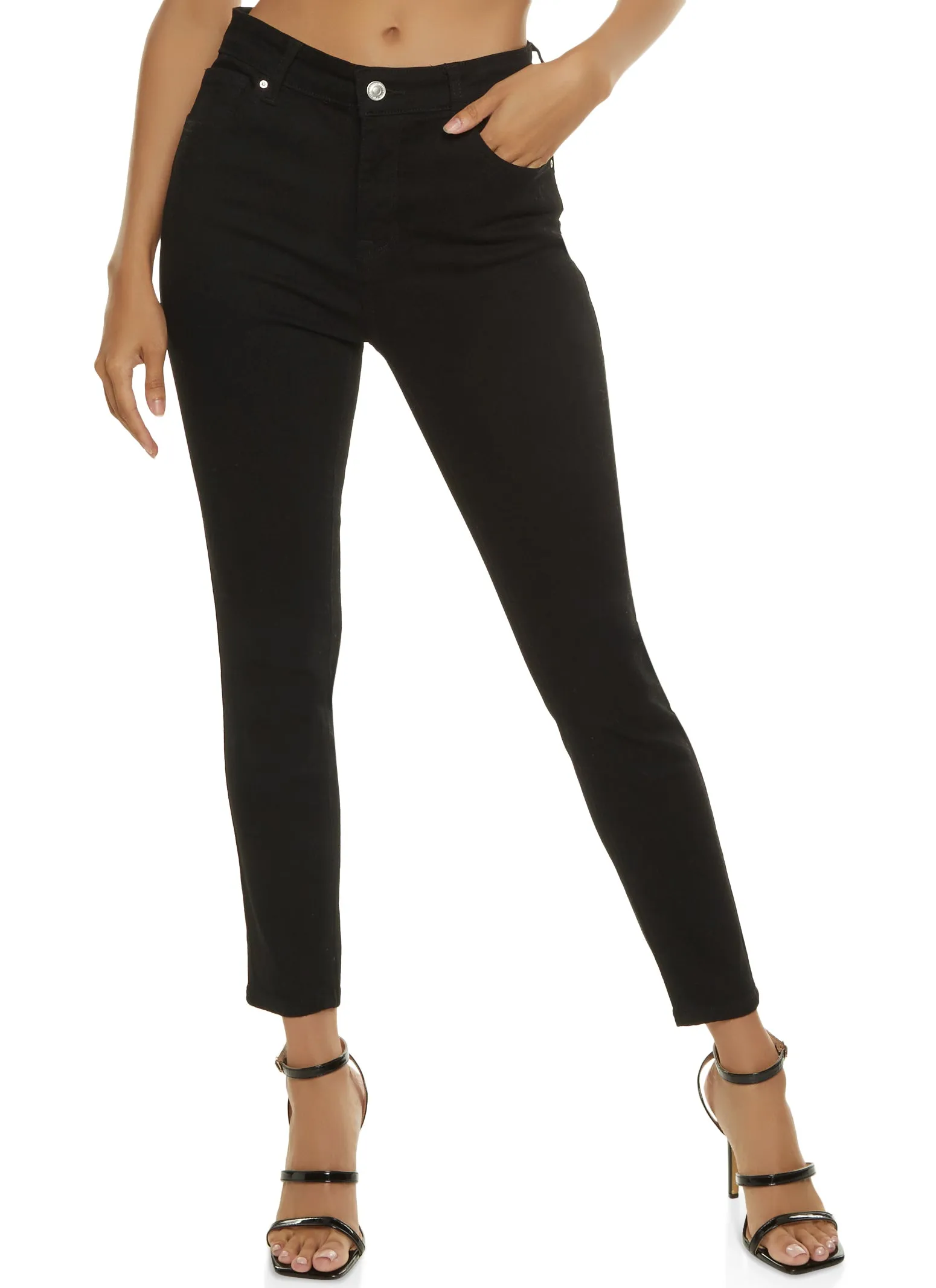 WAX High Rise Solid Cropped Skinny Jeans sold by Rainbow