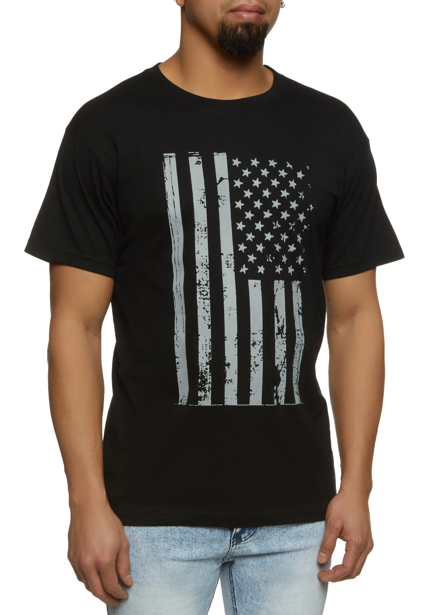 Mens American Flag Graphic T Shirt sold by Rainbow