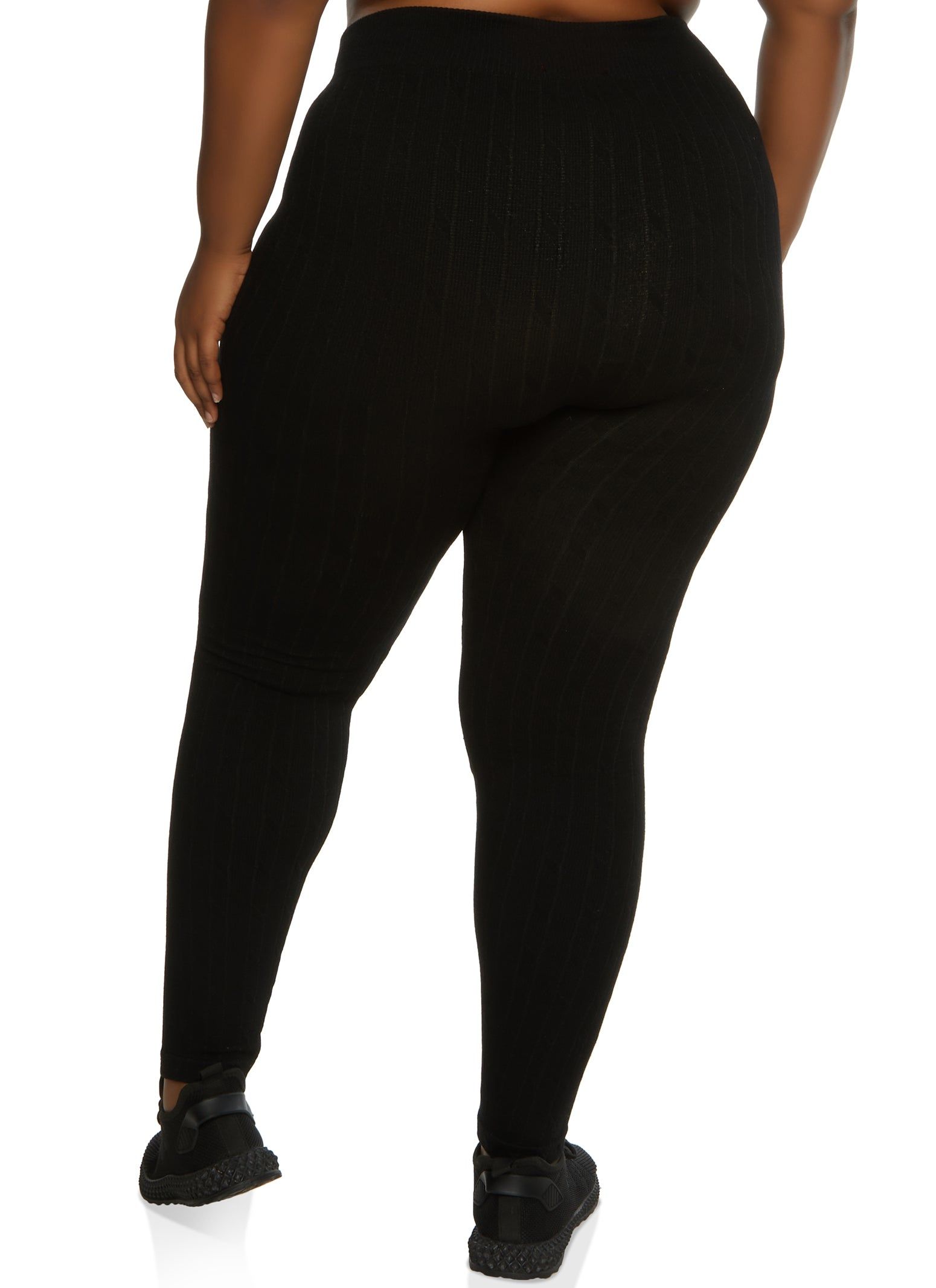 Plus Size Seamless Cable Knit Leggings sold by Rainbow product image thumbnail 2