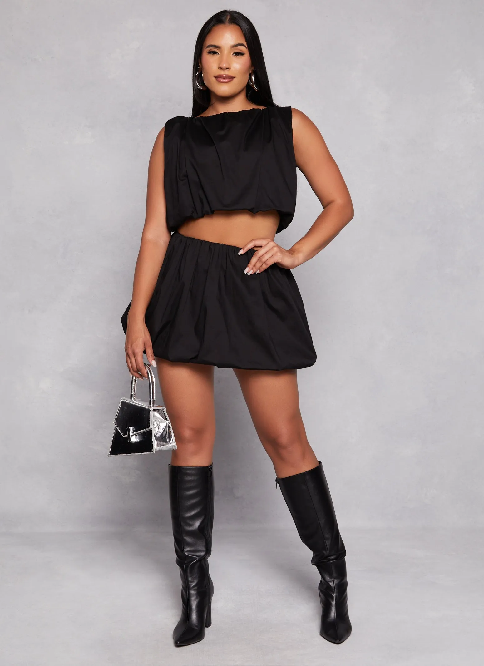 Poplin Ruched Balloon Crop Top sold by Rainbow product image thumbnail 2