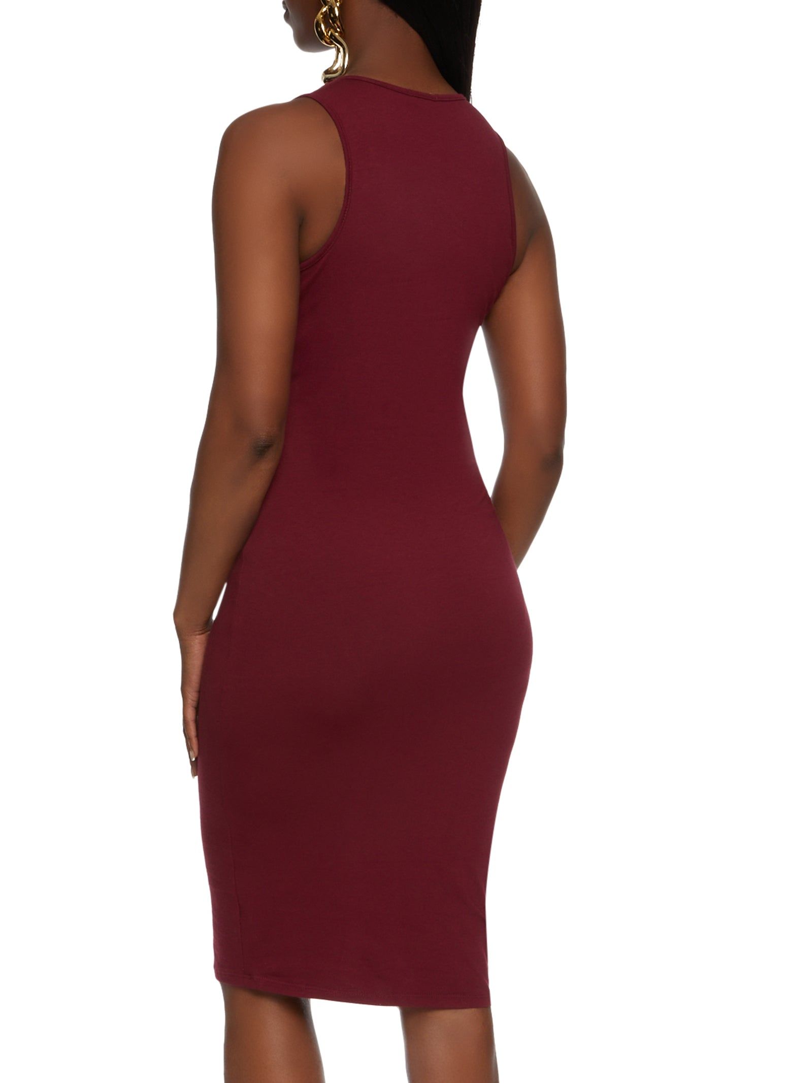 Basic Solid Midi Tank Dress sold by Rainbow product image thumbnail 3