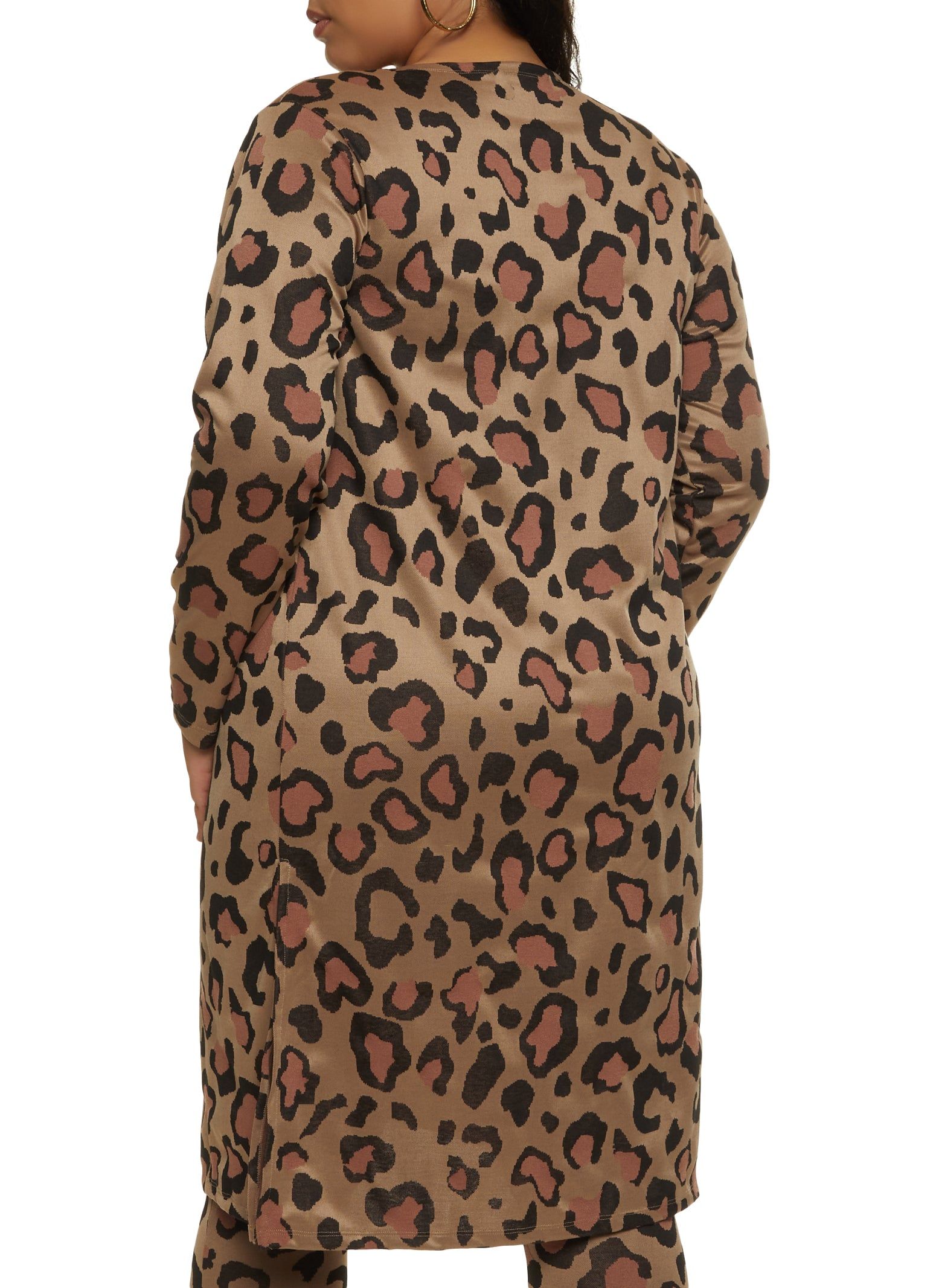 Plus Size Animal Print Long Sleeve Duster sold by Rainbow product image thumbnail 3