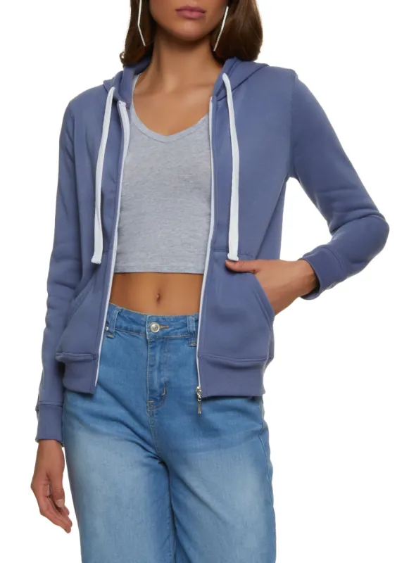 Zip Front Hooded Fleece Sweatshirt sold by Rainbow