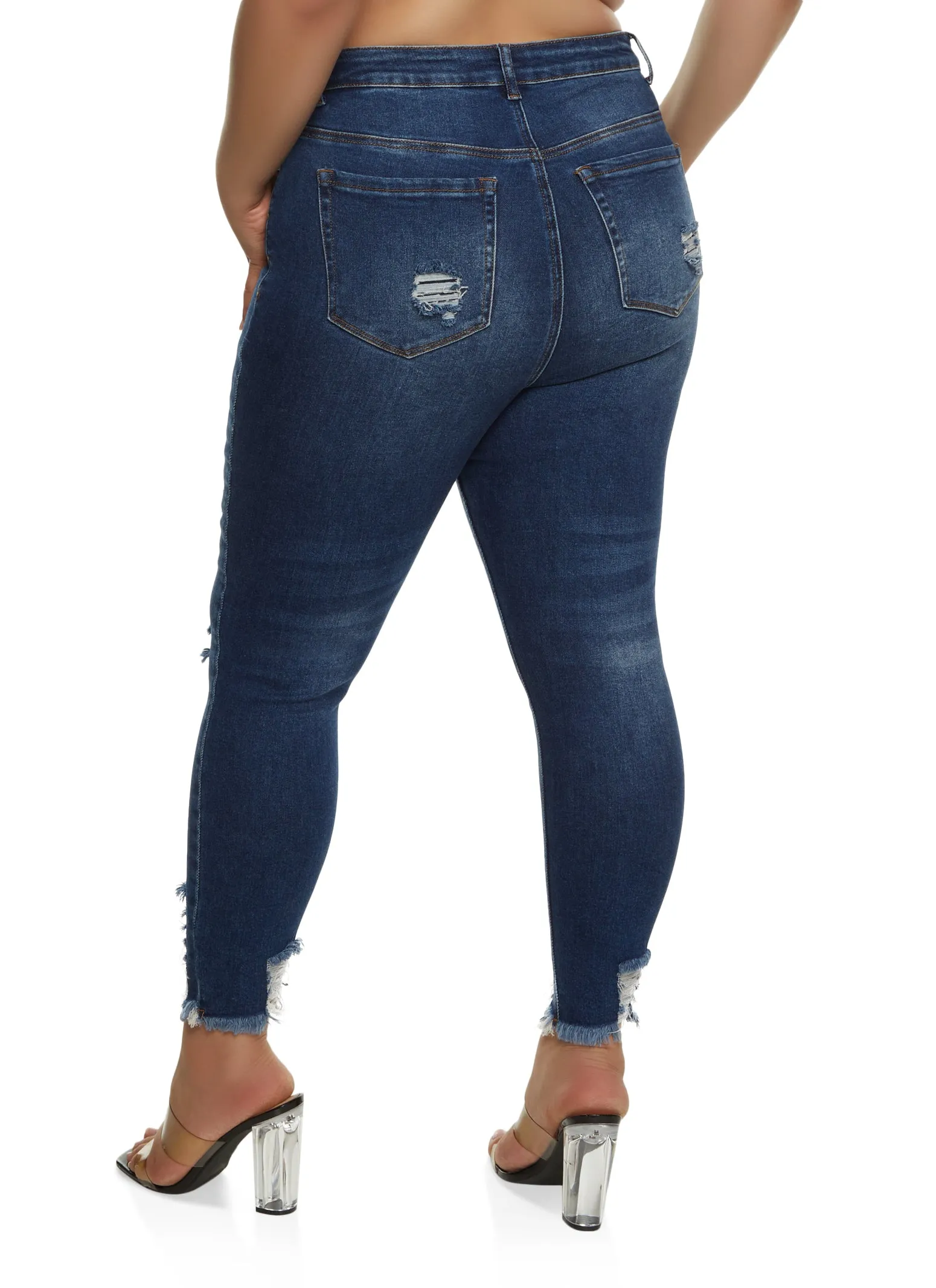 Plus Size WAX High Waist Ripped Skinny Jeans sold by Rainbow product image thumbnail 2