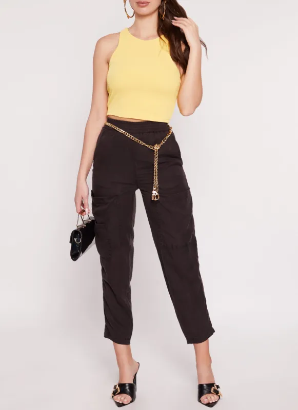 High Waist Pull On Cargo Pants sold by Rainbow