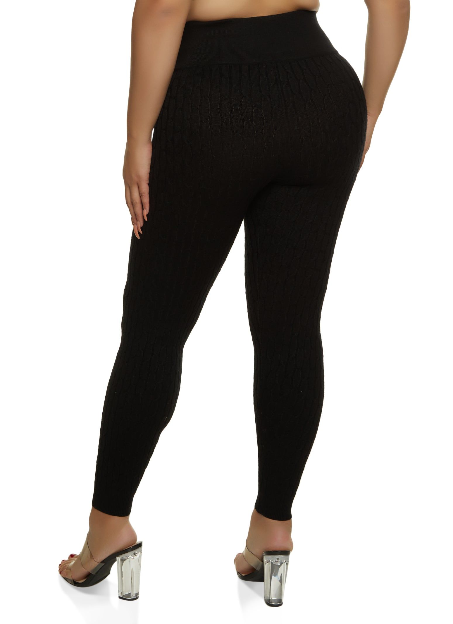 Cable Knit High Waist Leggings sold by Rainbow product image thumbnail 2